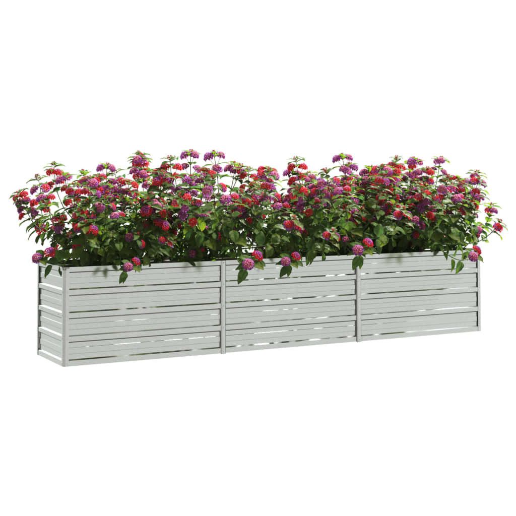 Hochbeet Garten-Hochbeet 240x40x45 cm Verzinkter Stahl Silber