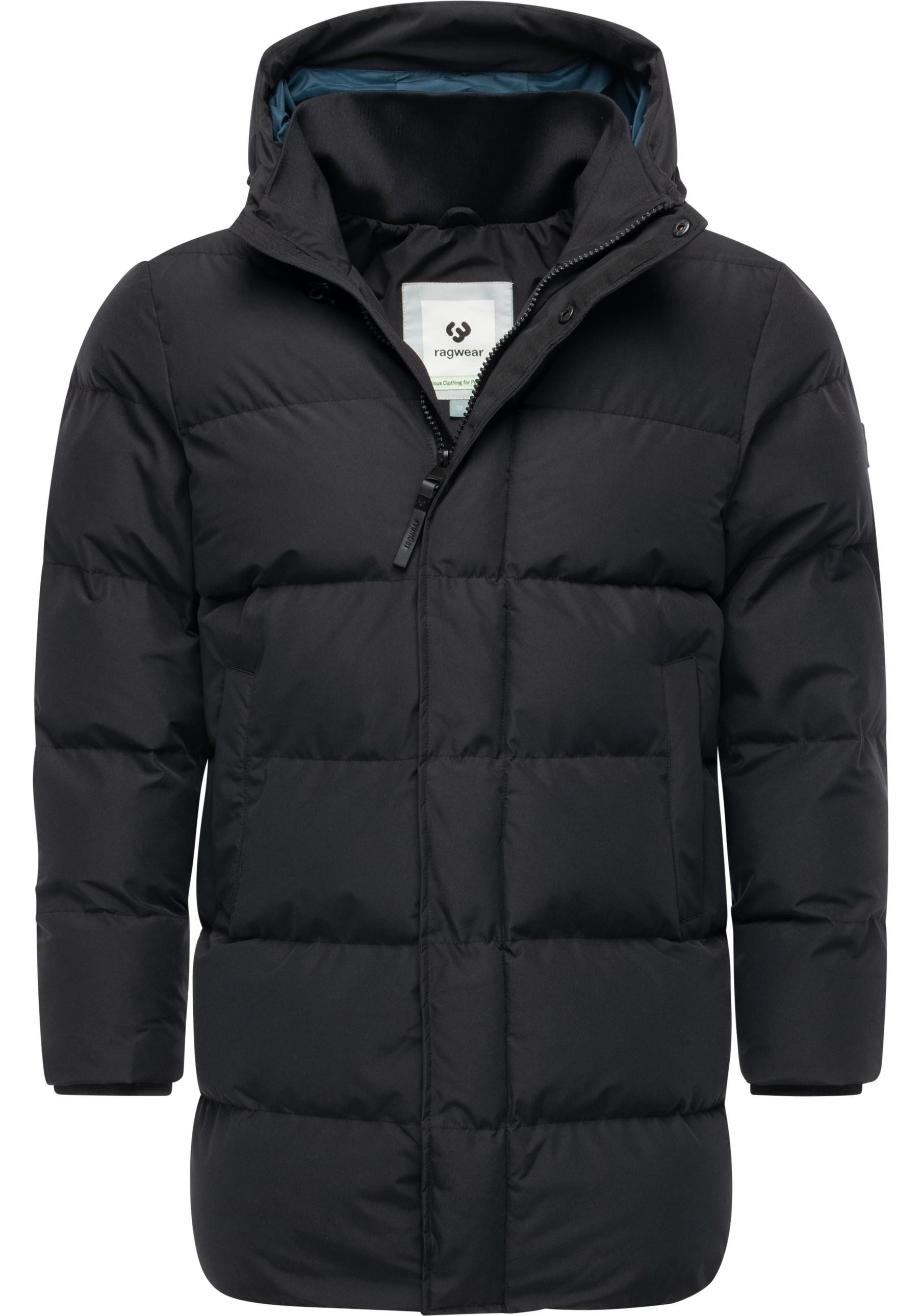 Ragwear Wintermantel Nortday Wasserdichter Winter Steppmantel mit Kapuze