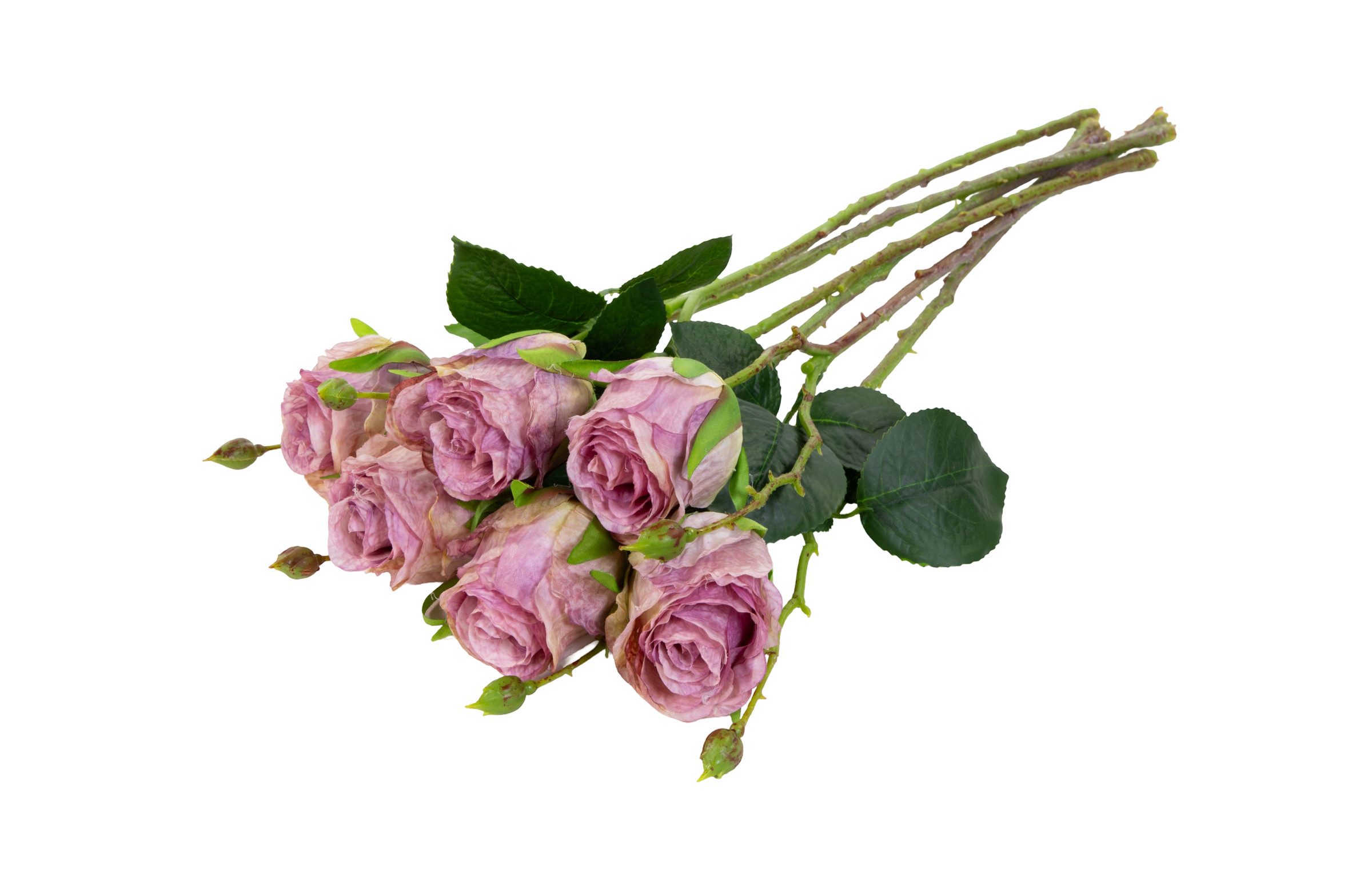 Kunstblume 6 Stück Französische Edelrose 45cm NN Kunstblumen künstliche Rose Rose, Seidenblumen Roß, Höhe 45.00 cm, Farbe: Helllila