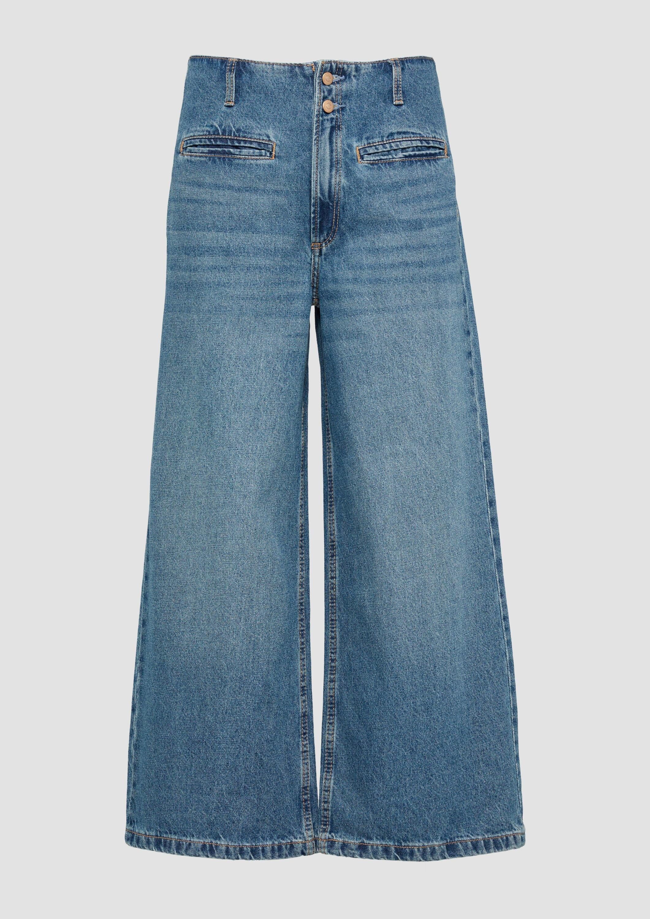 QS Weite Jeans Jeans-Hose CATIE Culotte-Jeans Catie / Slim Fit / High Rise / Wide Leg