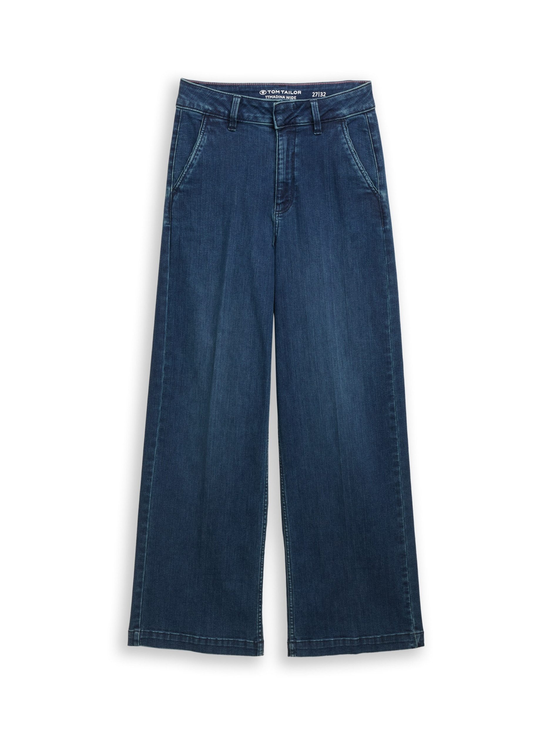 TOM TAILOR 5-Pocket-Jeans TT MADINA WIDE LEG CLEAN MID STONE BLUE DENIM günstig online kaufen