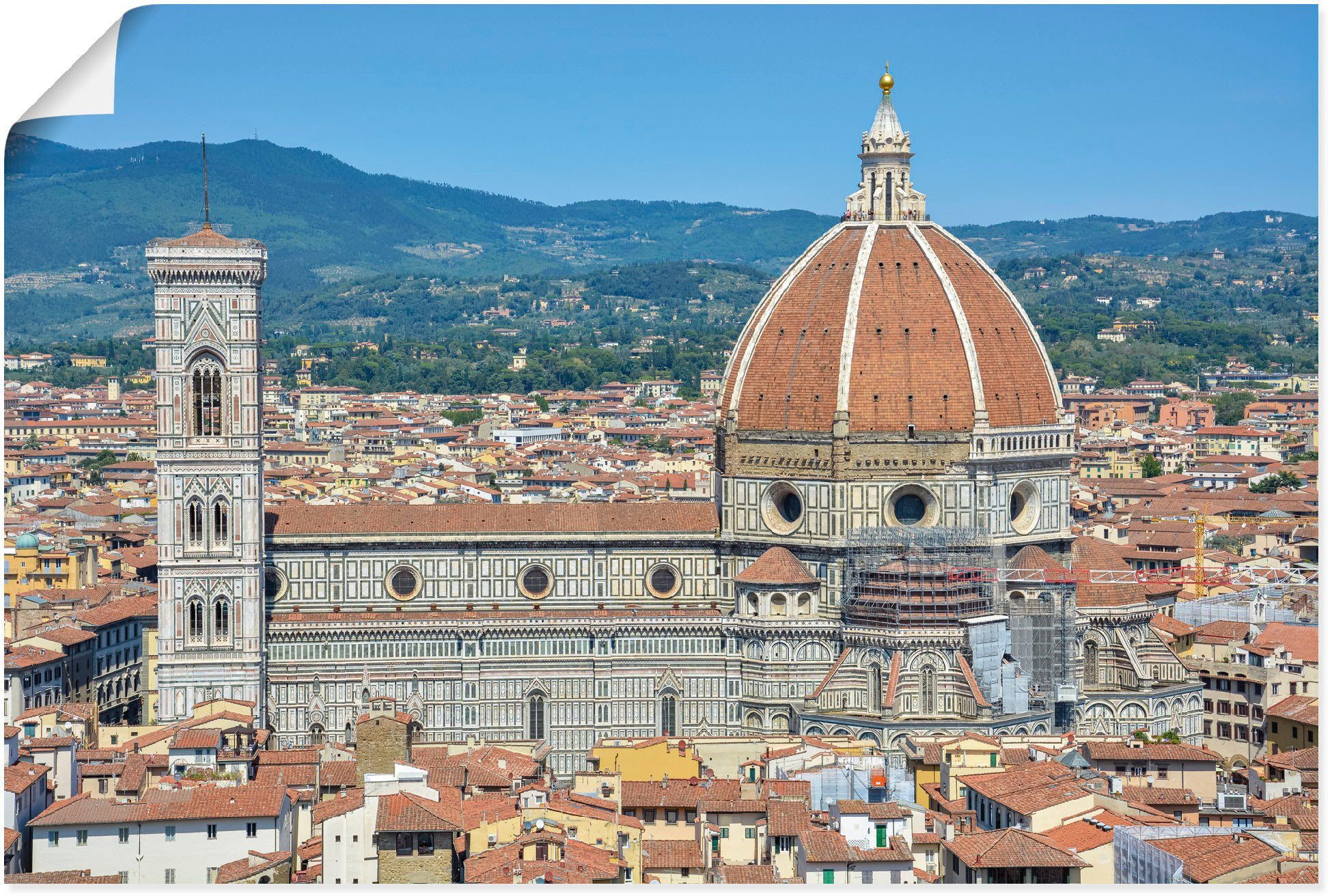 Florenz, Wandaufkleber als versch. (1 Alubild, Wandbild Größen in Poster St), oder Kathedrale in Florenz Artland Leinwandbild,