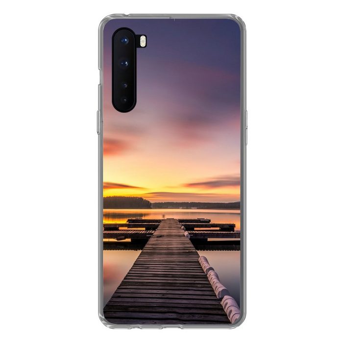 MuchoWow Handyhülle Steg - Sonnenuntergang - Wasser - Meer - Spiegelung Phone Case Handyhülle OnePlus Nord Silikon Schutzhülle