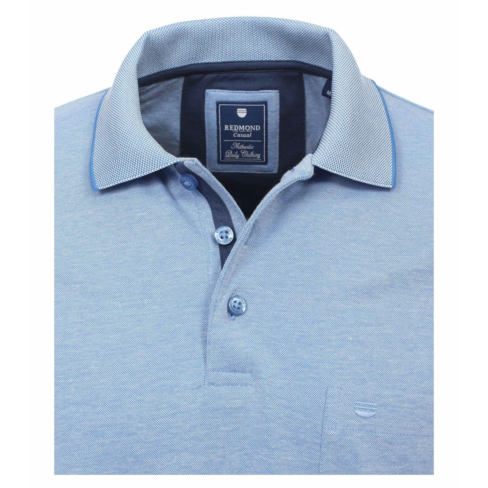 Redmond Poloshirt Redmond Wash & Wear XXL Poloshirt blau melange
