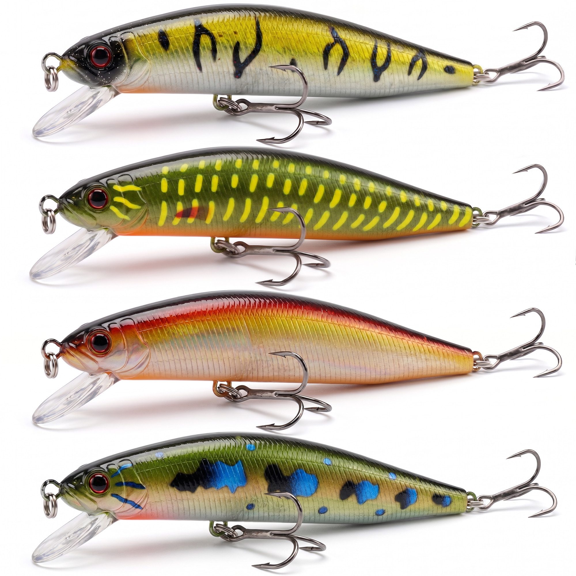 Paradox Fishing Kunstköder Hecht Wobbler Set 12,5cm/21,5g I 13,5cm/21g, (4er Set), REALISTISCHER LAUF