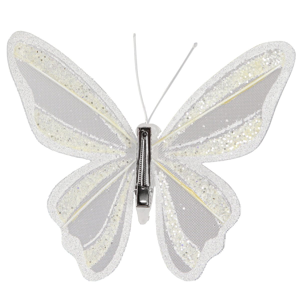 Kaemingk Papierschmetterlinge Schmetterling Deko Hochzeit Tischdeko Glitter Frühling, 2 Stück