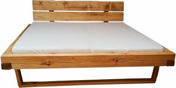 Home affaire Bettanlage Ultima, (Set, 3-St), 3tlg., aus Fichtenholz in Balken-Optik, aus 180 cm Bett, 2 Nachttische