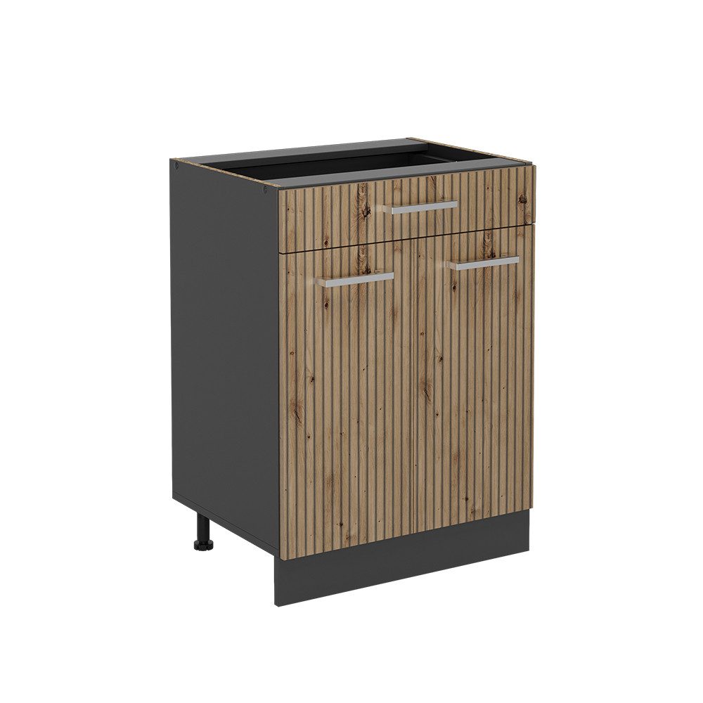 Vicco Unterschrank R-Line, Artisan-Eiche/Anthrazit, 60 cm mit Schublade, ohne Arbeitsp... (1-St)