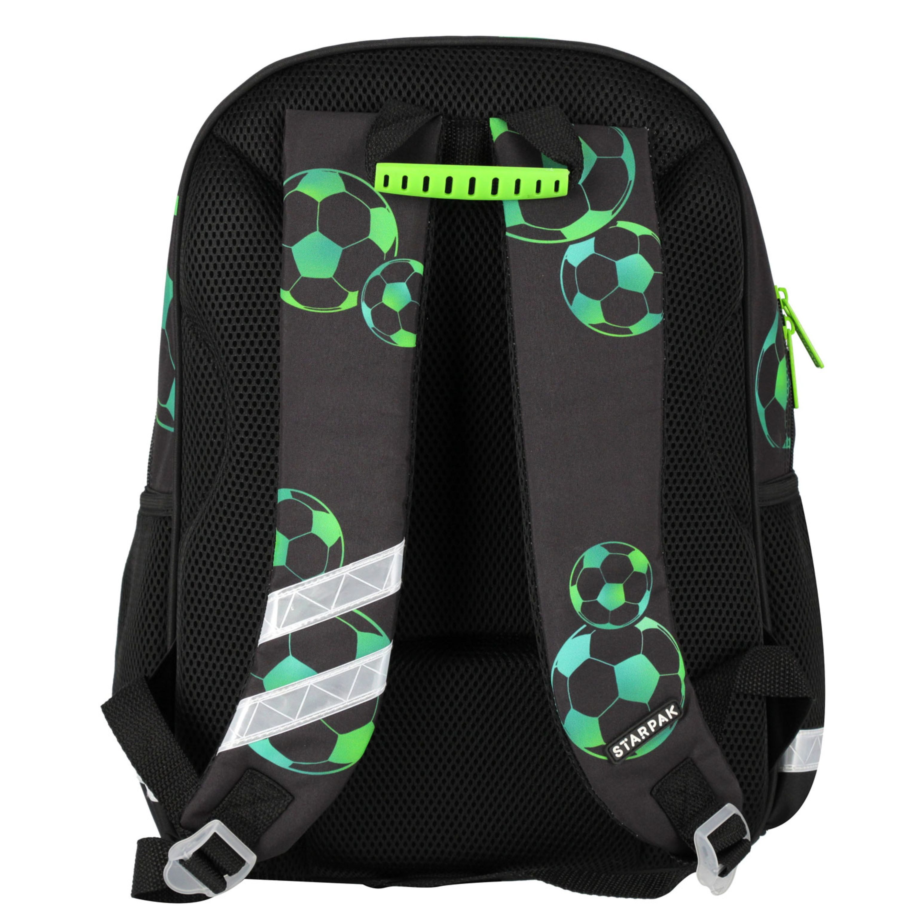 Starpak Schulrucksack STARPak Schulrucksack Fußball Jungen 23L Ergonomisch Reflektoren