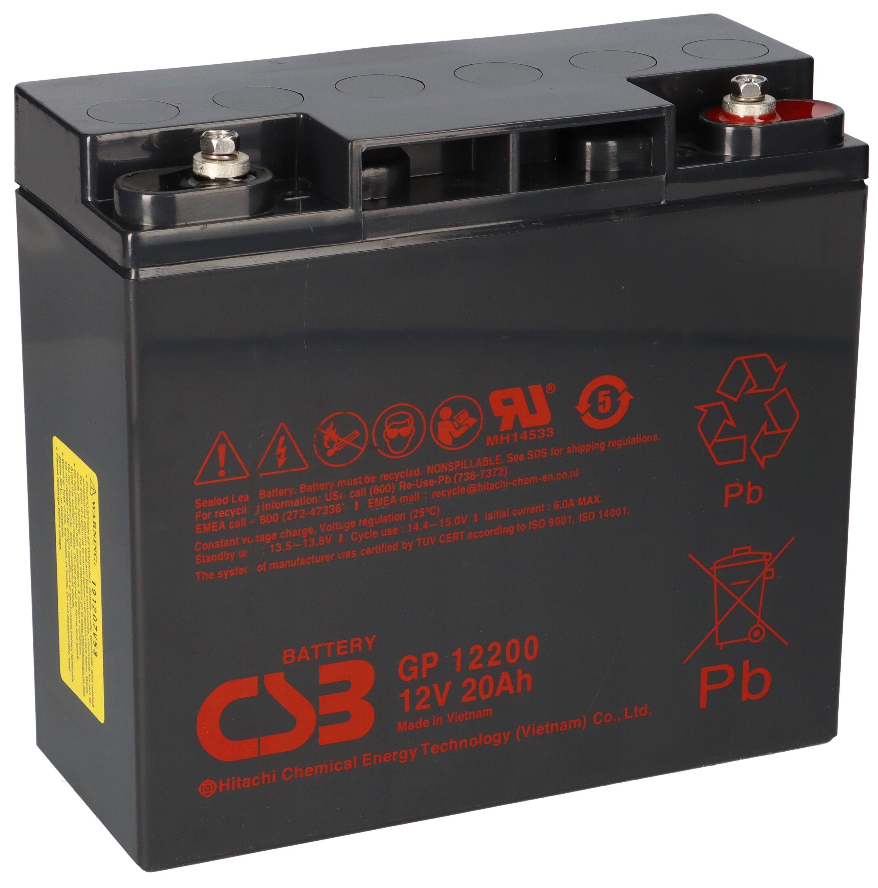 CSB CSB AGM Bleiakku GP12200 12V 20Ah - M5 Innengewinde Bleiakkus