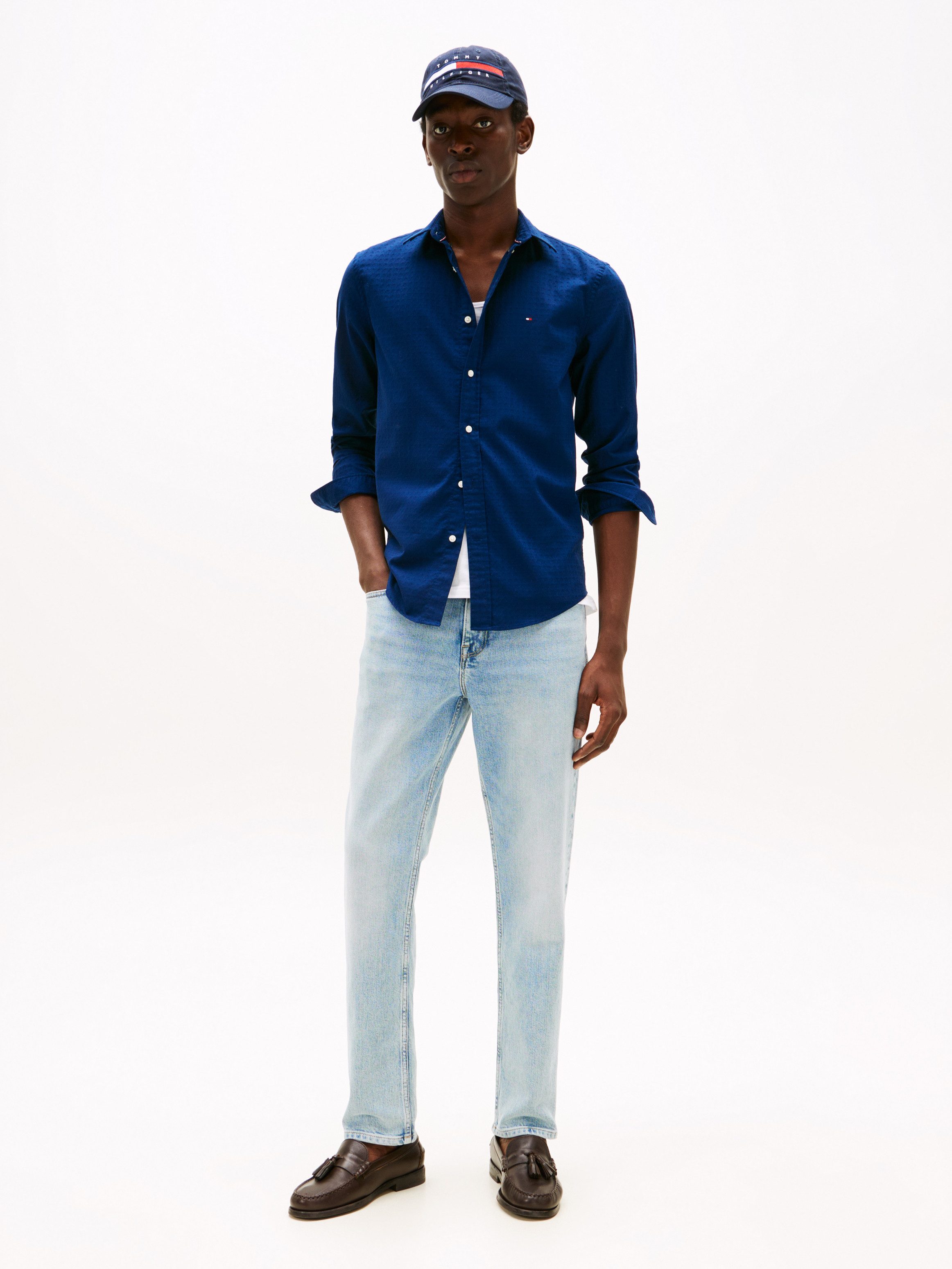 Tommy Hilfiger Langarmhemd DOBBY STRUCTURE RF SHIRT günstig online kaufen