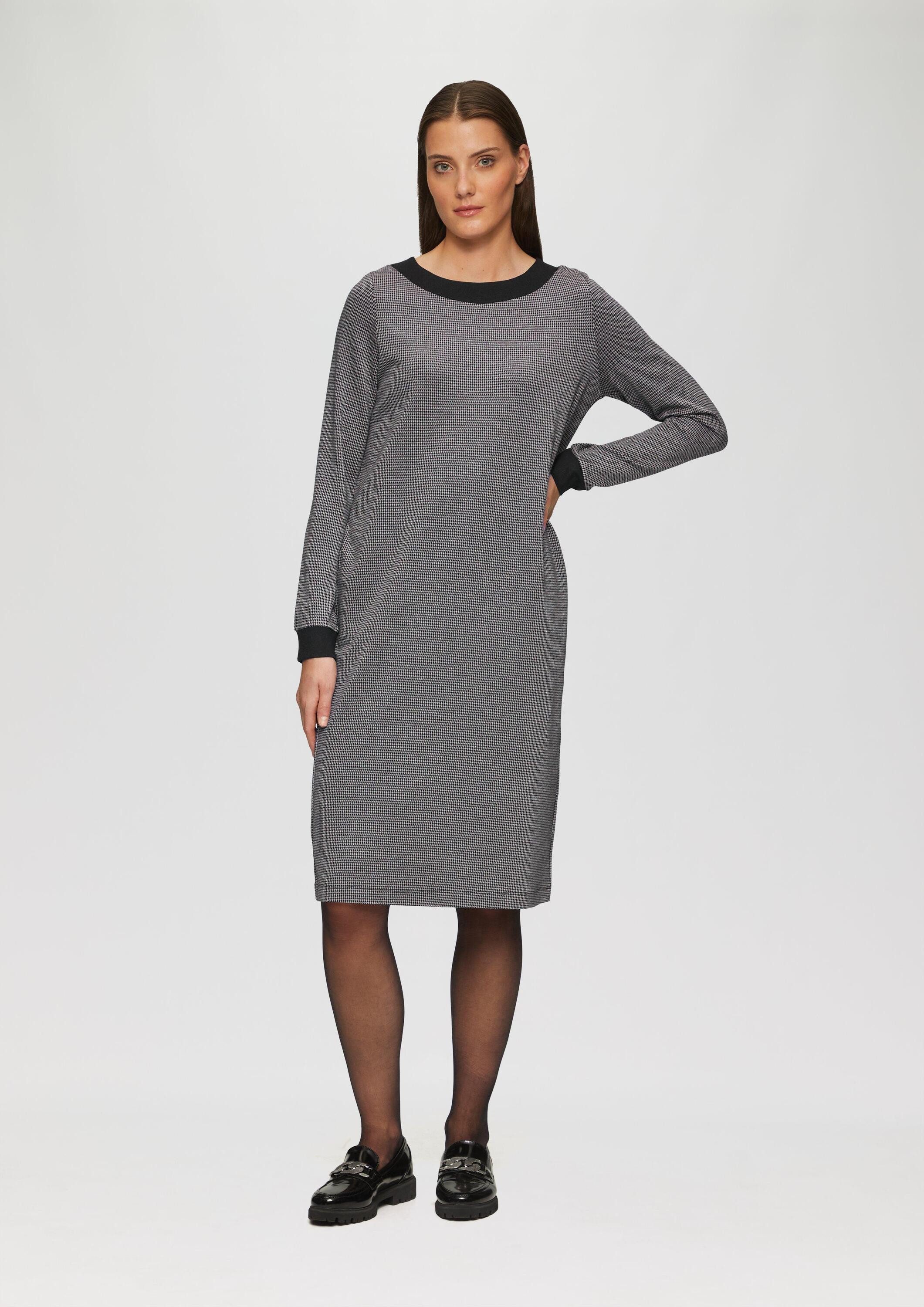 s.Oliver Minikleid Kleid Kleid mit Hahnentrittmuster und seitlichen Eingrif günstig online kaufen