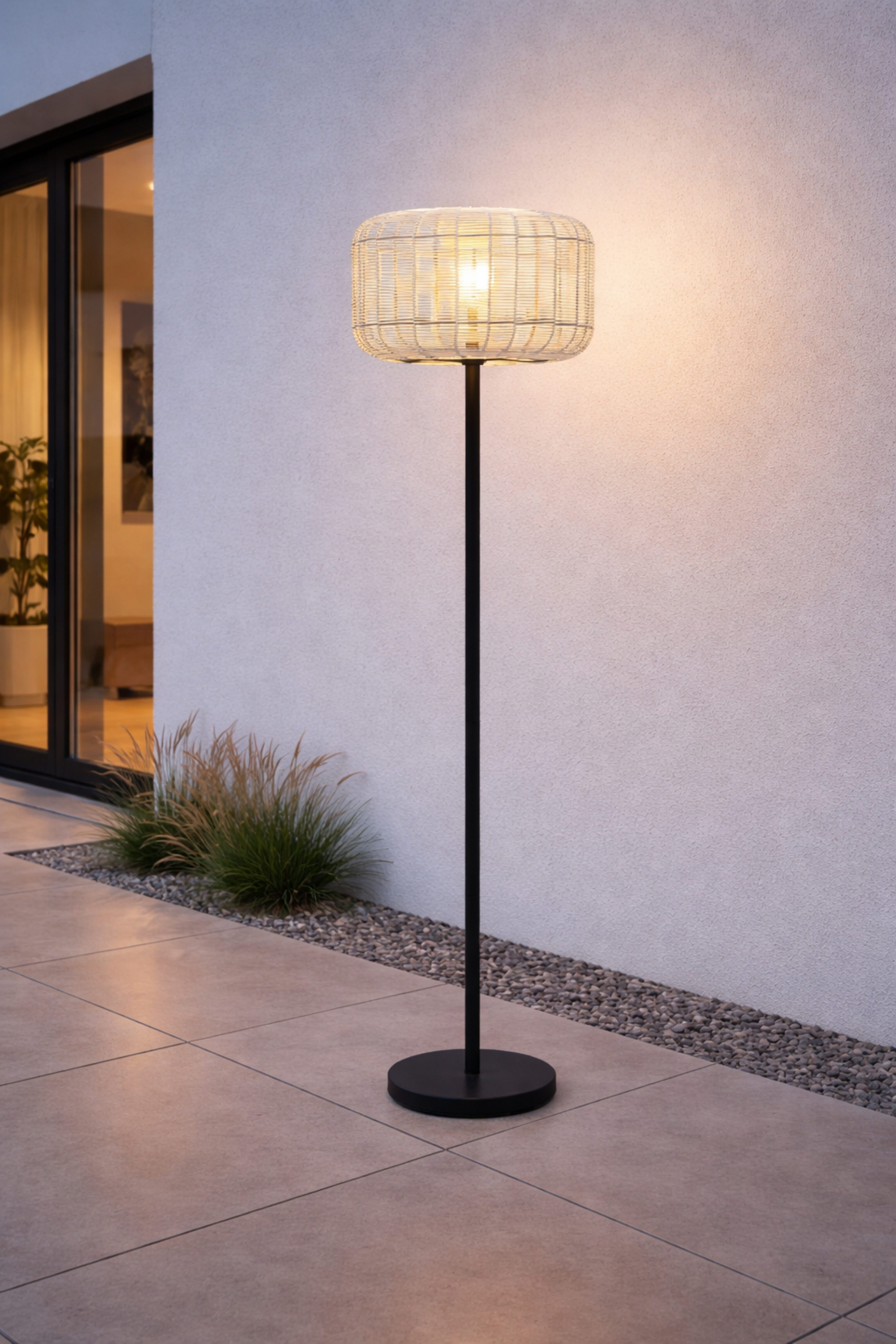 Leco LED Außen-Stehlampe Gartenleuchte Terrassenleuchte LED Solar Stehleuchte BELLA, LED fest integriert, warmweiß, 2700k, LED Solarleuchte