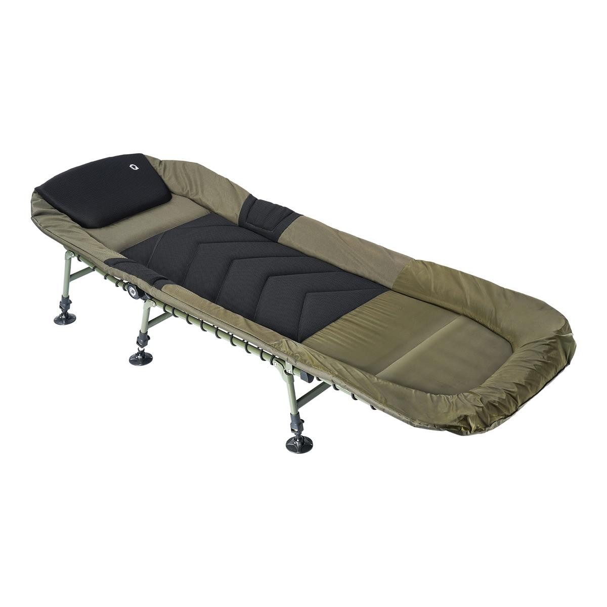 Q-TAC Angelliege Q-Tac Karpfenliege Bedchair 6-Bein Anglerliege Deluxe Camping