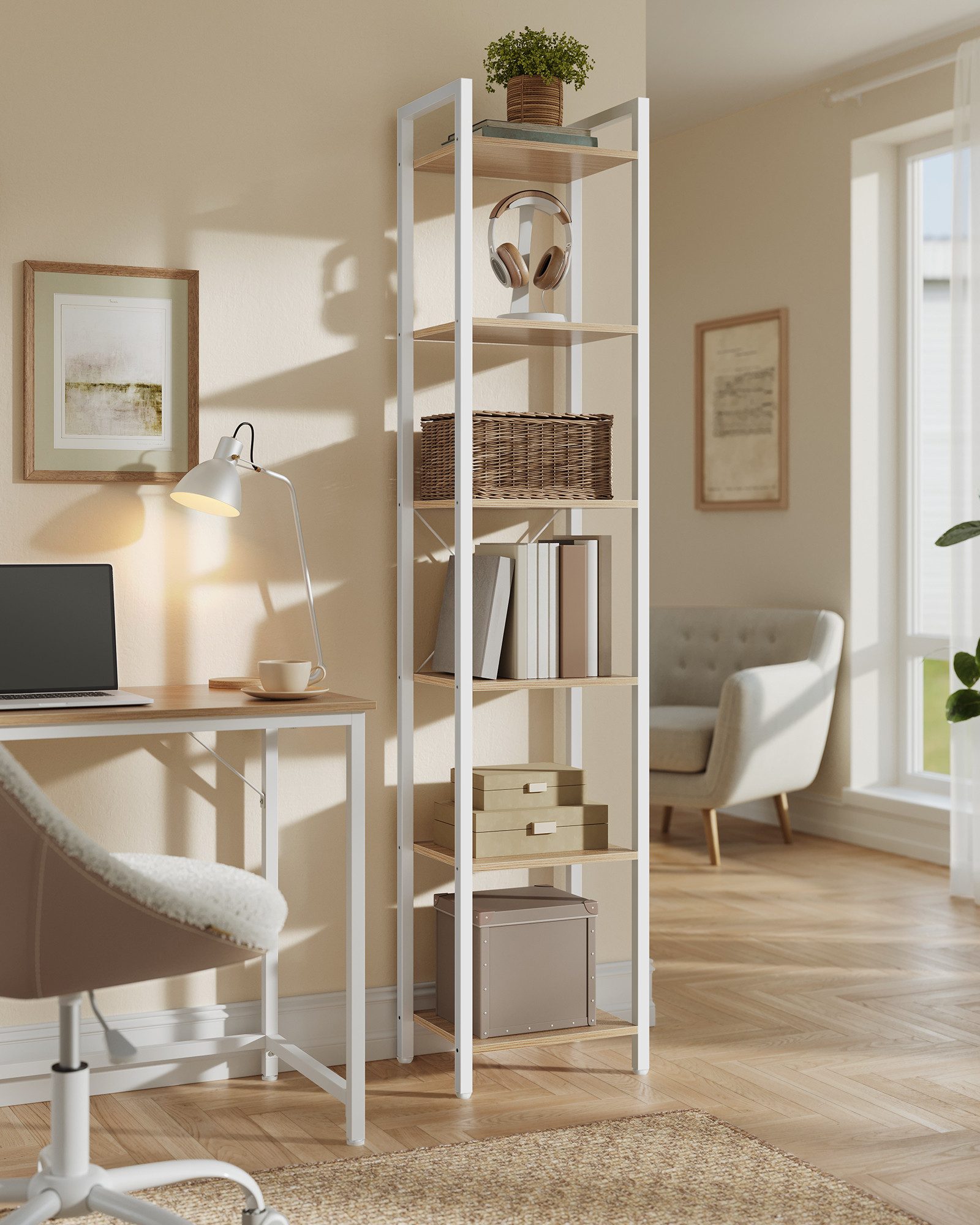 VASAGLE Bücherregal, Lagerregal, 6 Ebenen, Bücherregal, Stahlrahmen günstig online kaufen