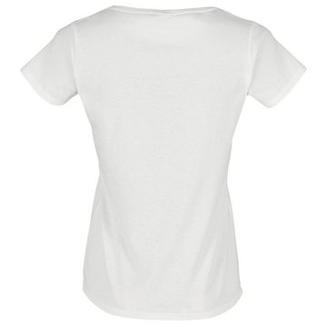 Fruit of the Loom Rundhalsshirt Damen T-Shirt mit V-Ausschnitt mit Vintage-Logo