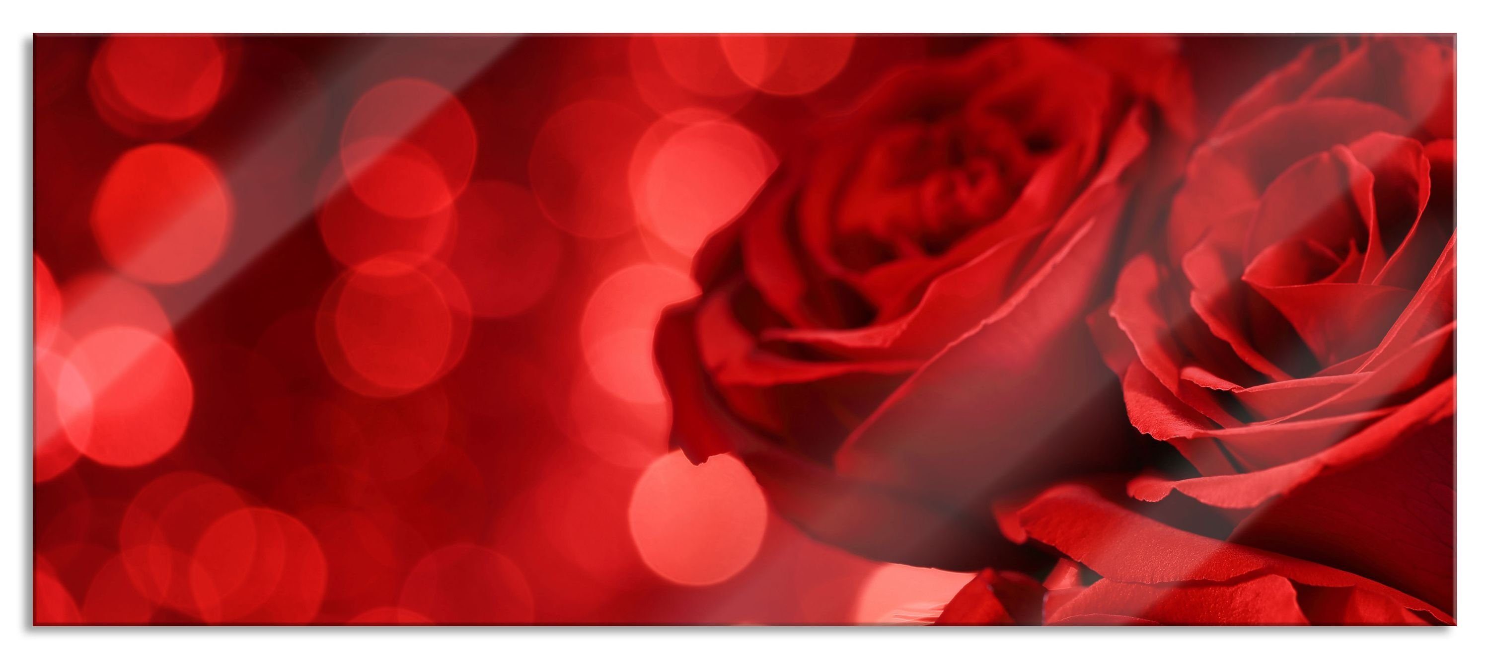 Glasbild Drei rote Rosen