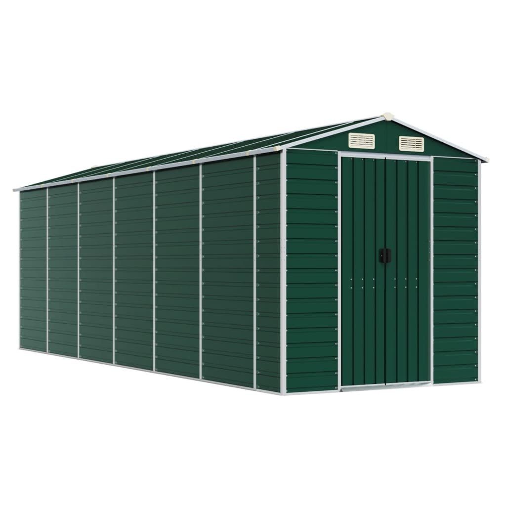 vidaXL Gartenhaus Gerätehaus Grün 191x555x198 cm Verzinkter Stahl