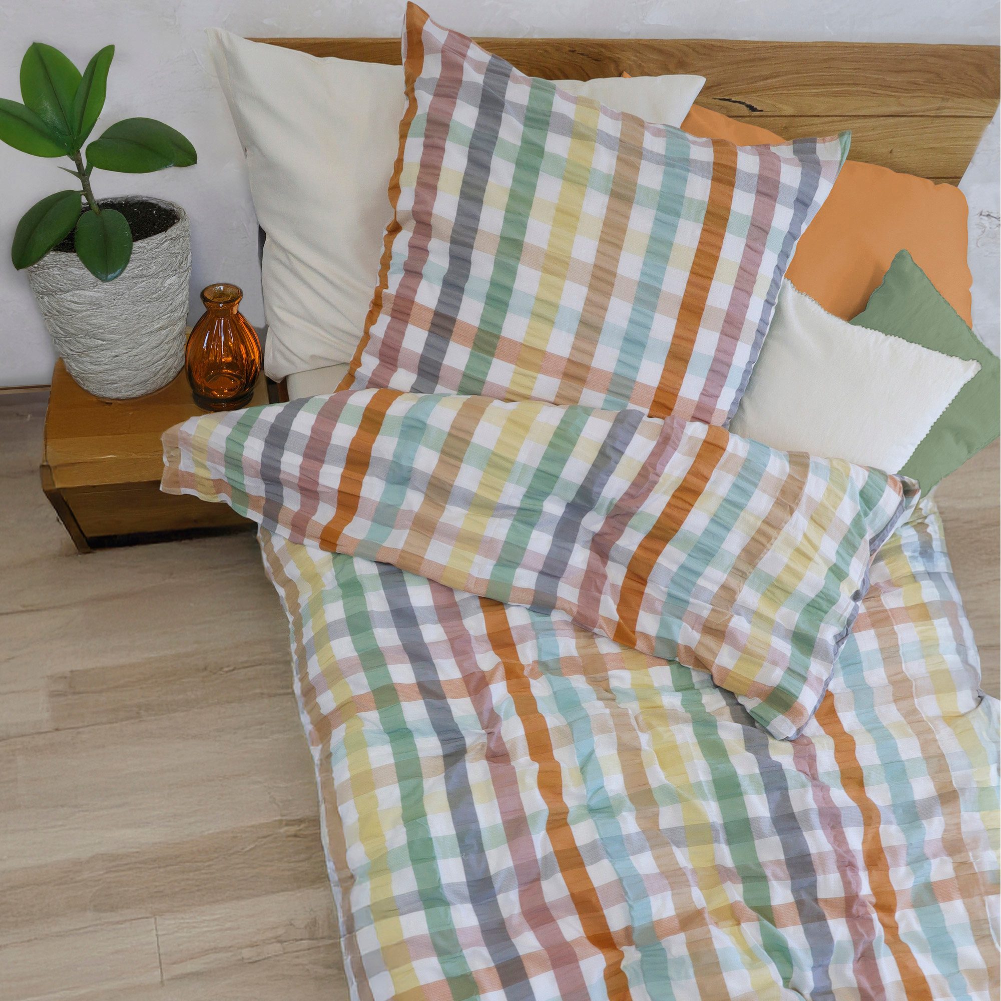 fleuresse Bettwäsche Bettwäsche, Seersucker, Karo günstig online kaufen