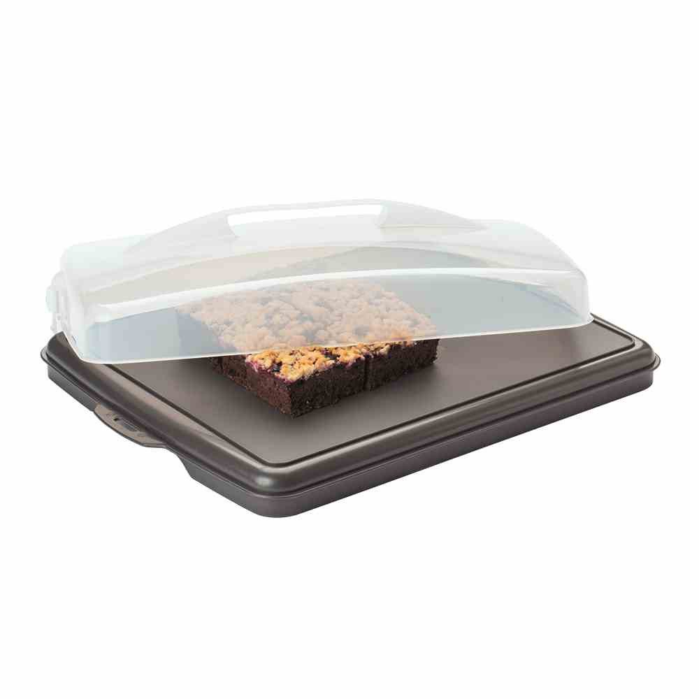 ALPFA Kuchentransportbox 800197 Kuchen Behälter Blechkuchen Box Transportbehälter, Kunststoff, mit Sicherheitsverschluß