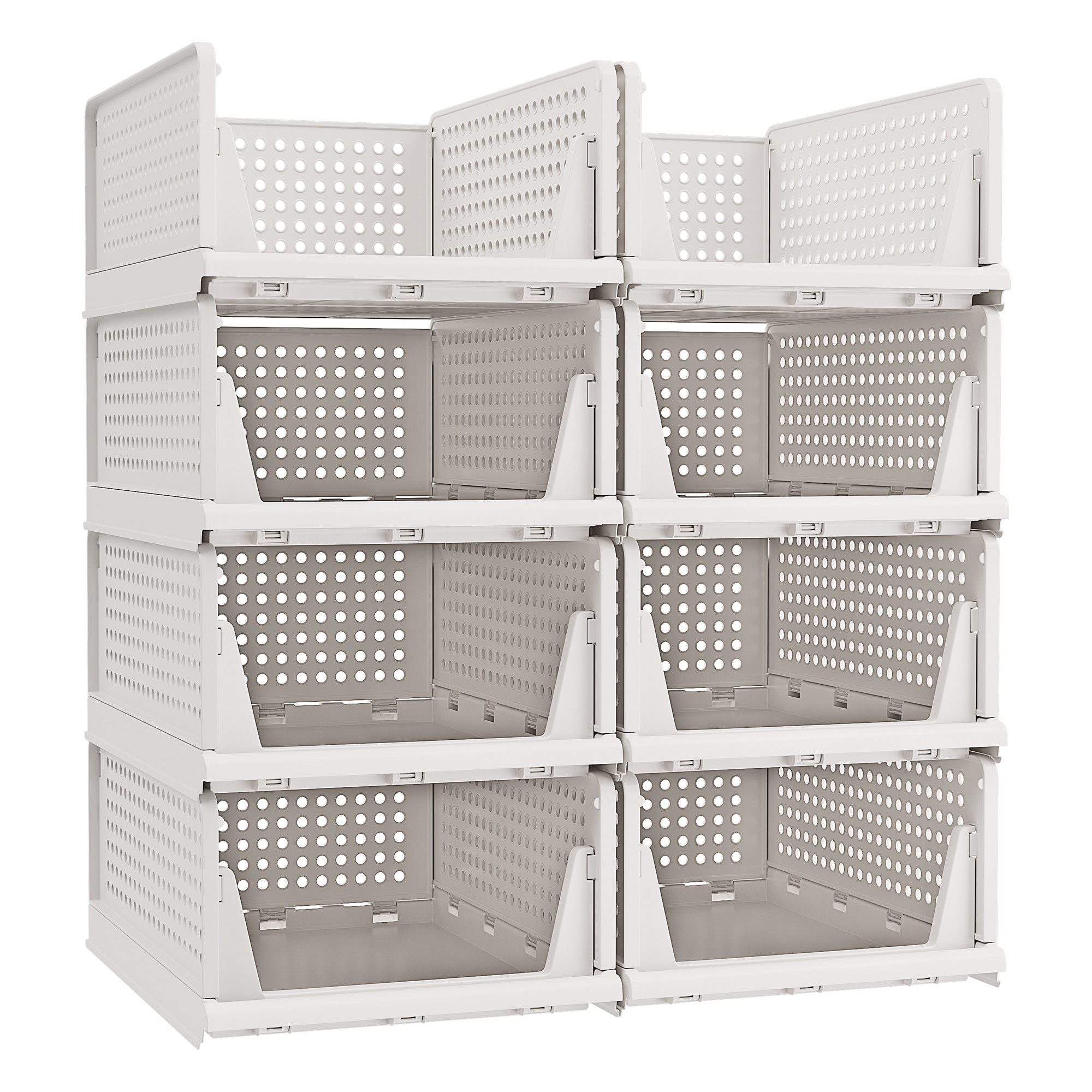 SONGMICS Aufbewahrungsbox Schrank-Organizer klappbar, Aufbewahrung und Organisation, Kunststoff (8 St), Kleiderschrank-Organizer, Kunststoff, Aufbewahrung und Organisation
