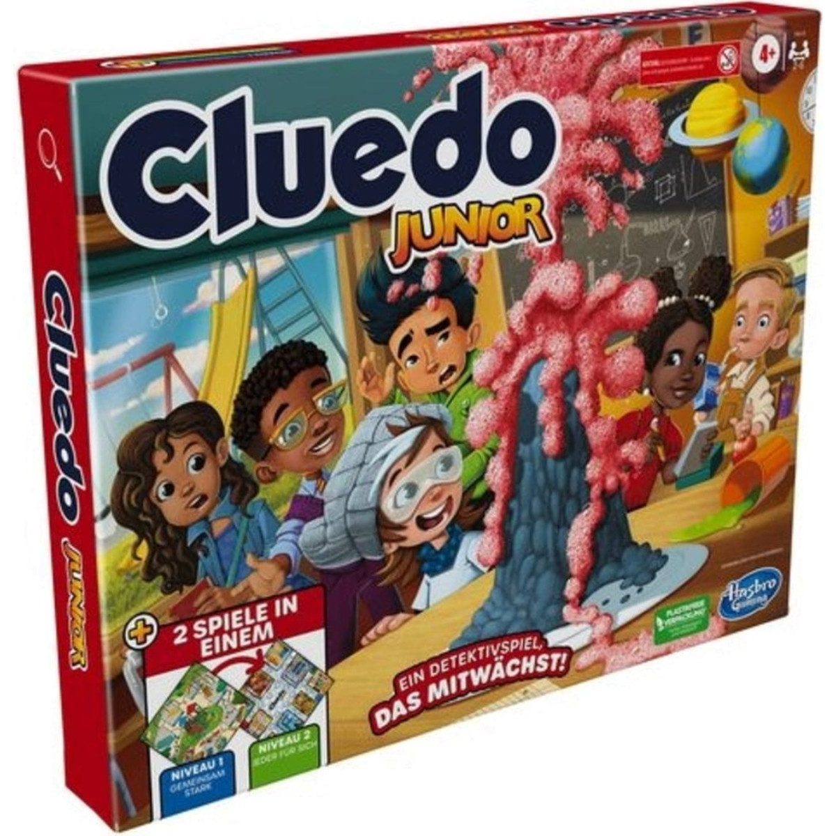 Hasbro Lernspielzeug Cluedo Junior Detektivspiel mit Rätseln Logik und Familienspiel (Spielset, 1-St., Komplettes Gesellschaftsspiel), Kindgerechtes Detektivspiel für 2–6 Spieler