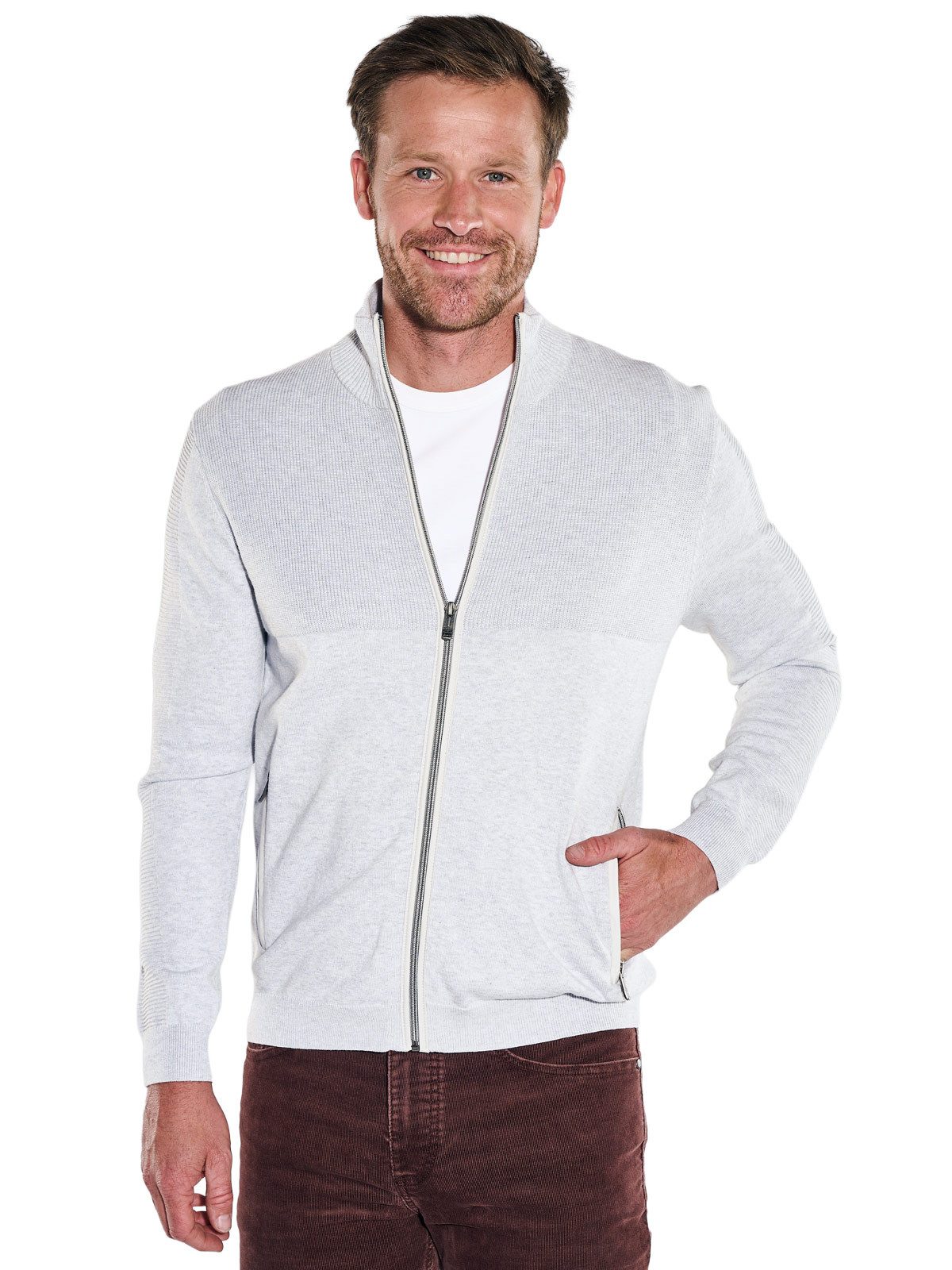 Engbers Strickjacke Herren Strickjacke, Hellgrau