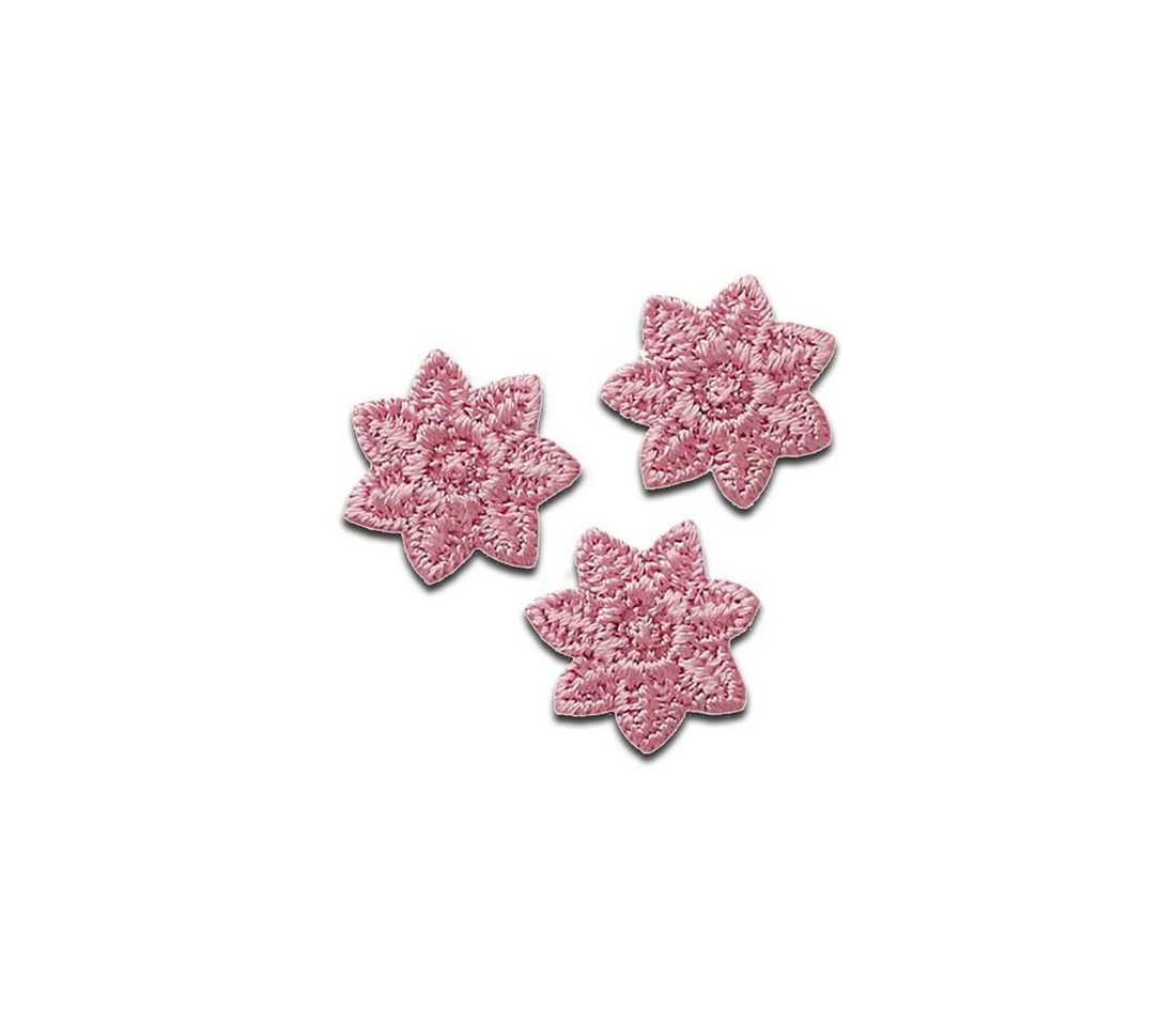 Mono-Quick Aufnäher Bügelbild, Aufbügler, Applikationen, Patches, Flicken, zum aufbügeln, PES, NY, RY, 3 Sternchen rosé - Größe: 1,5 x 1,5 cm