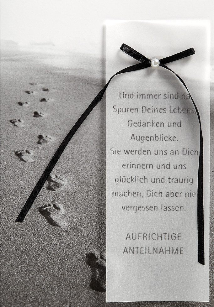 Perleberg Grußkarten Trauer – Beileid – Kondolenz - Beileidskarte im Format 11,5x17cm