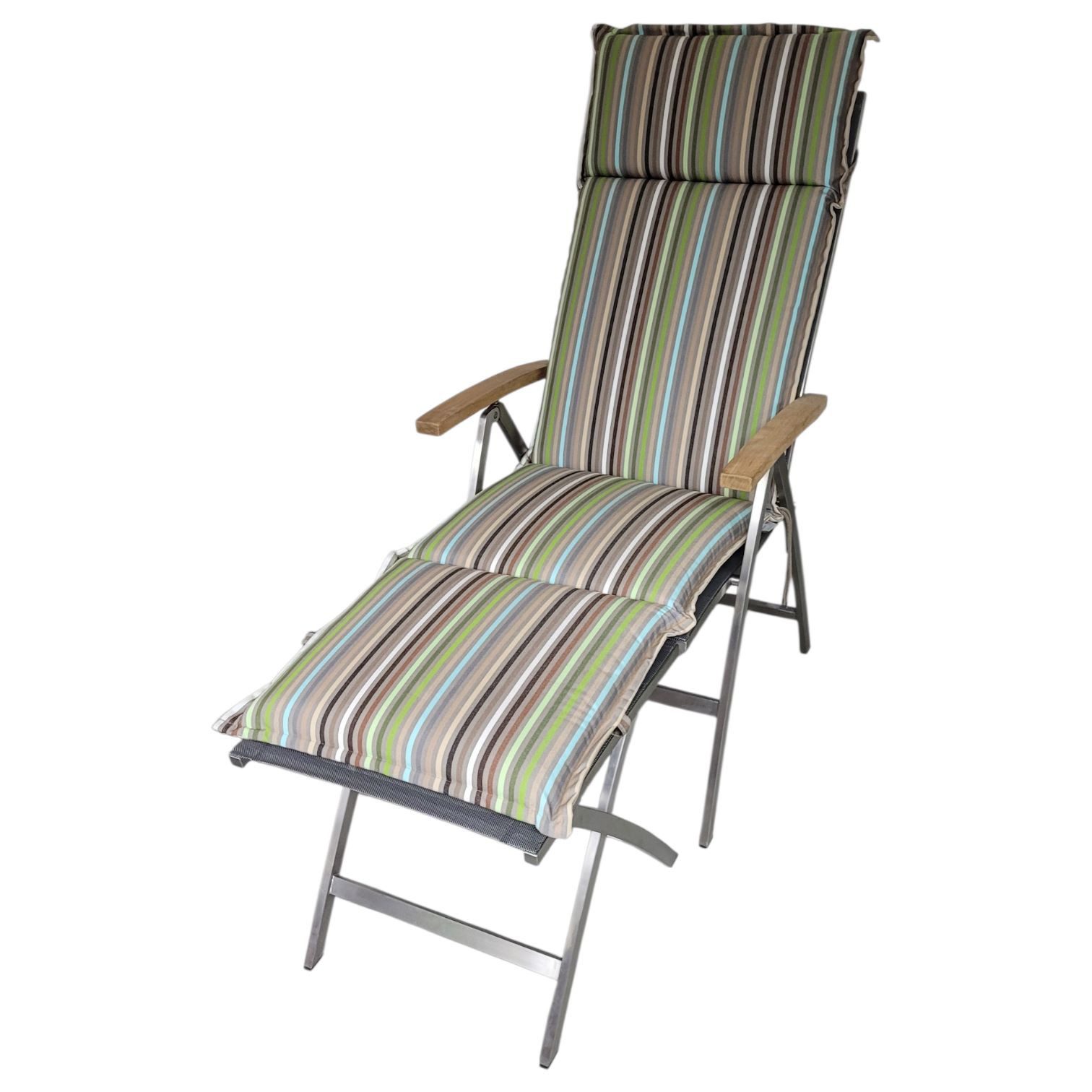 Rübeling Liegenauflage Sunbrella Confetti Grün, Reißverschluss-Kissen