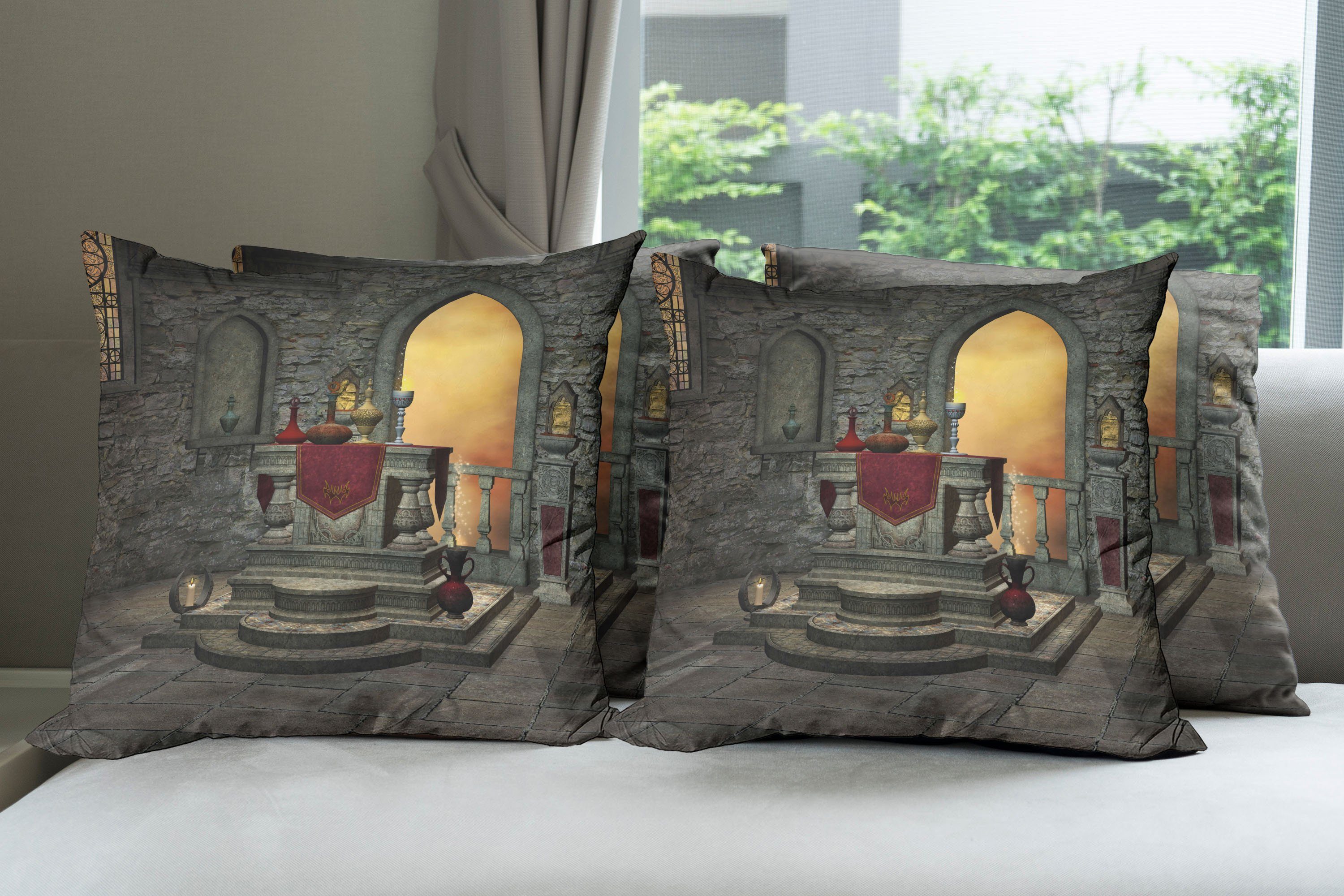 Doppelseitiger Stück), Abakuhaus Altar gotisch (4 Modern Kissenbezüge Entwurf Accent Digitaldruck,