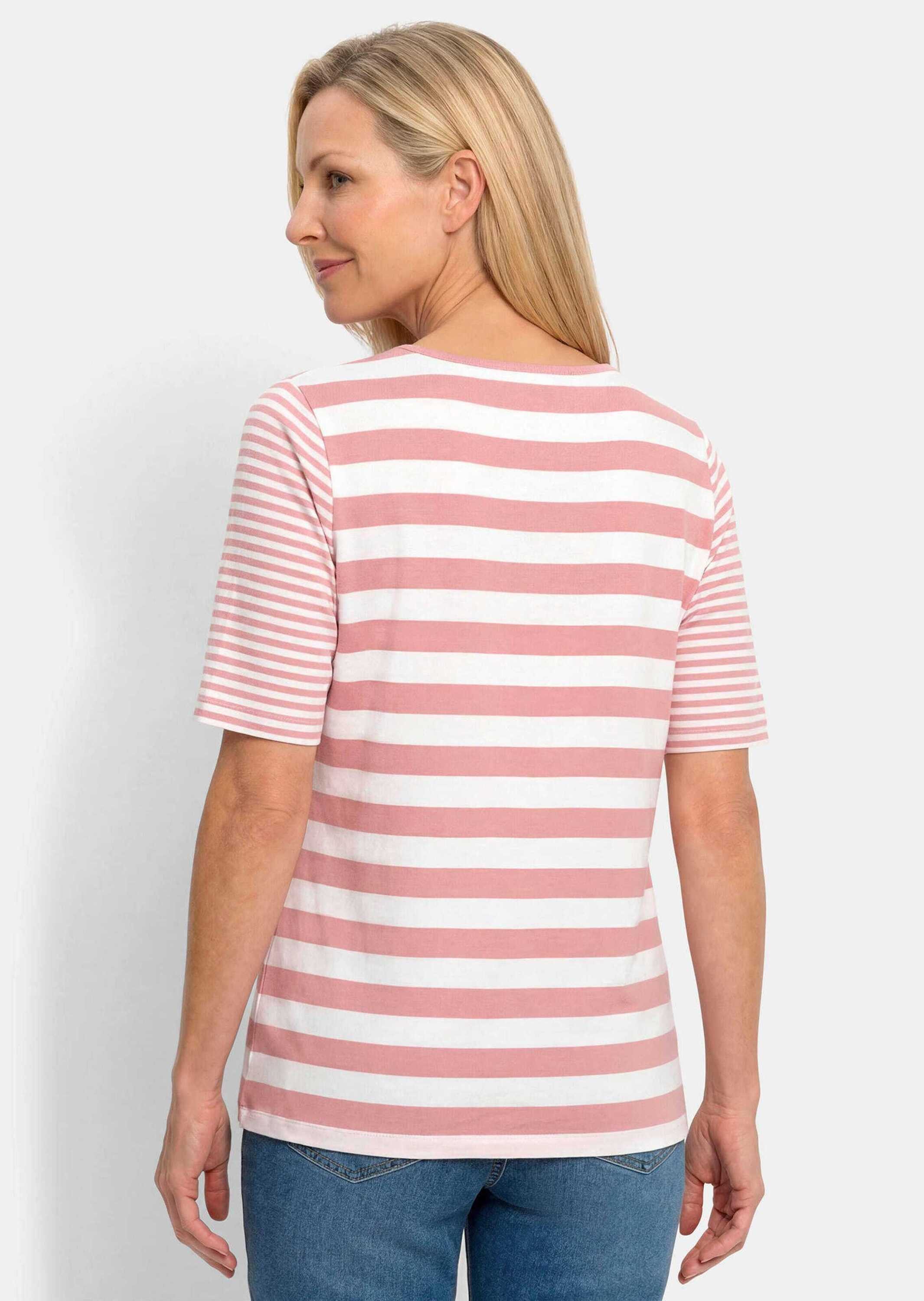 GOLDNER T-Shirt Streifenshirt aus softer Baumwollmischung