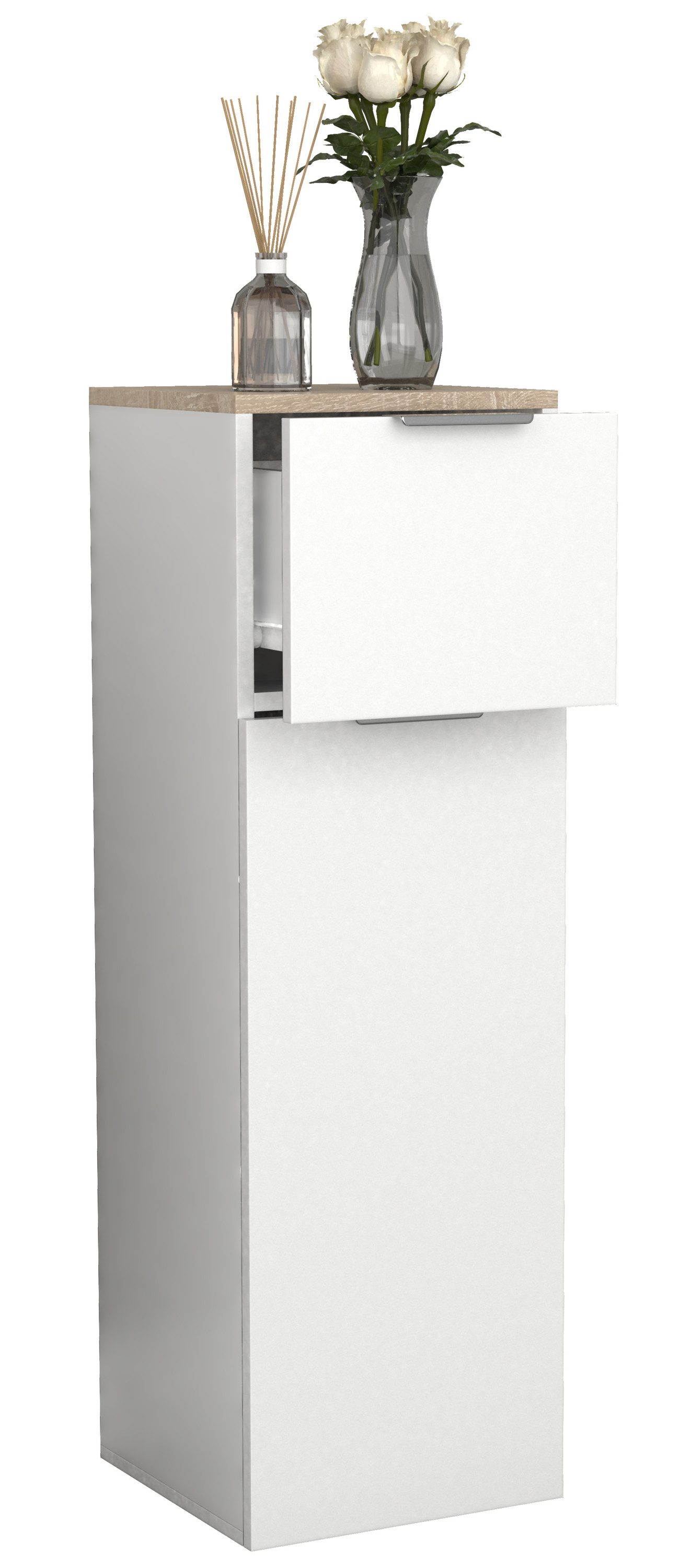 Midischrank Badmöbel Midischrank Badschrank Schublade Donali