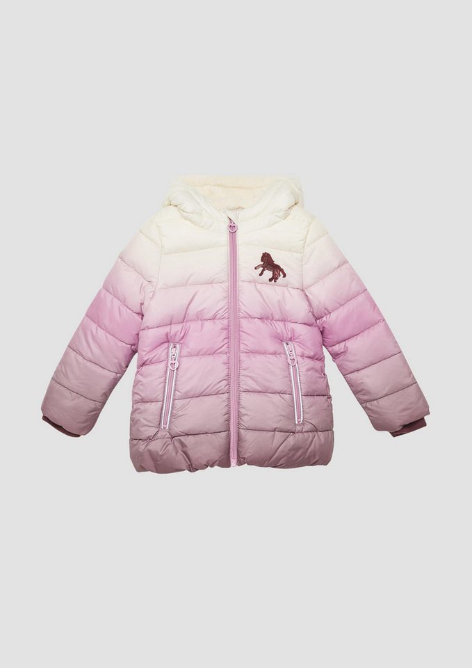 s.Oliver Funktionsjacke Outdoor-Jacke Wattierte Jacke mit Kapuze und kuscheligem Fleecefutter