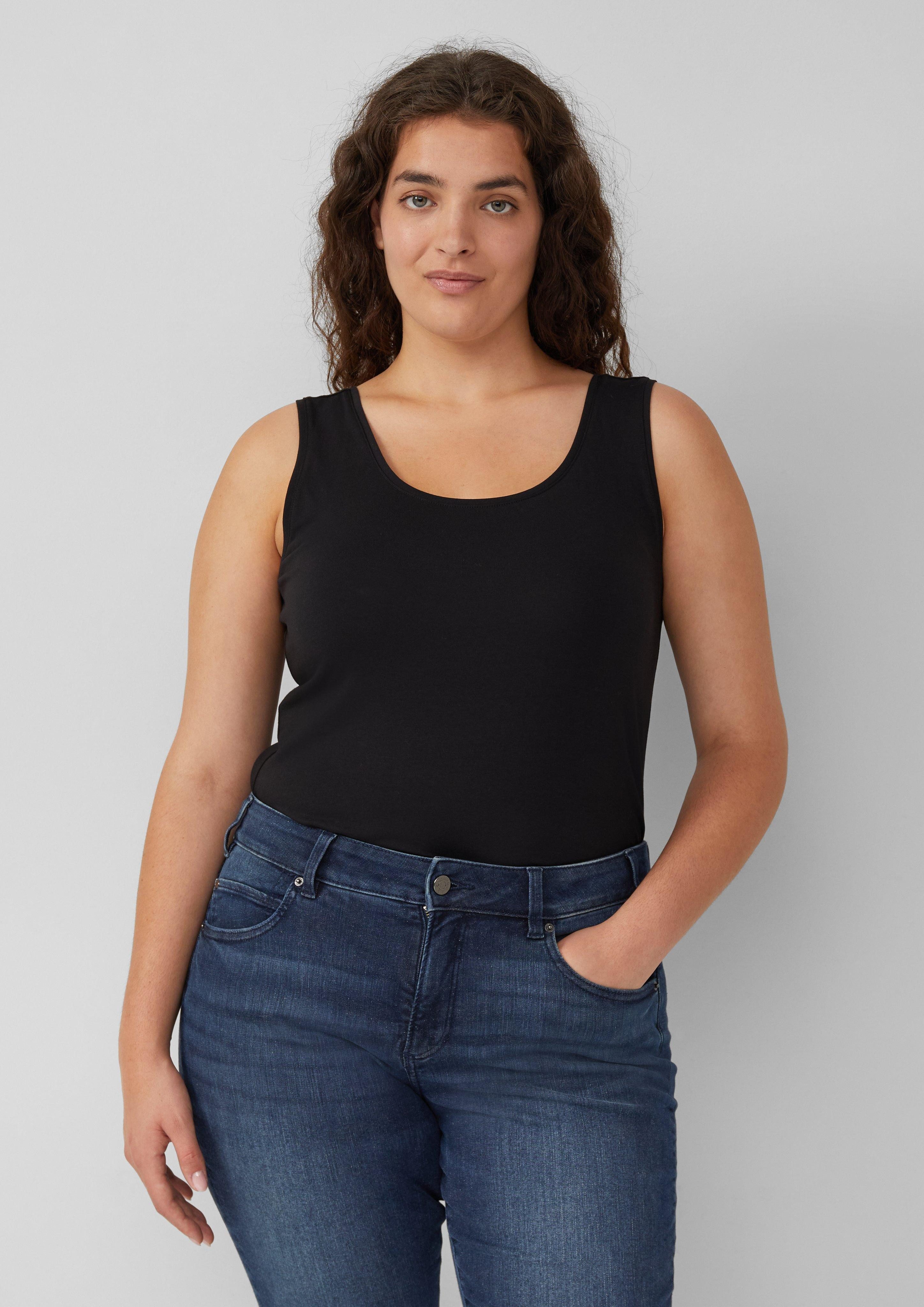 Shirttop Schmal geschnittenes Tanktop aus Baumwollmix