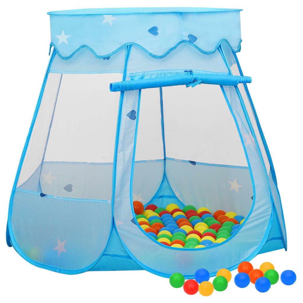 Spielzelt Kinder-Spielzelt mit 250 Bällen Blau 102x102x82 cm