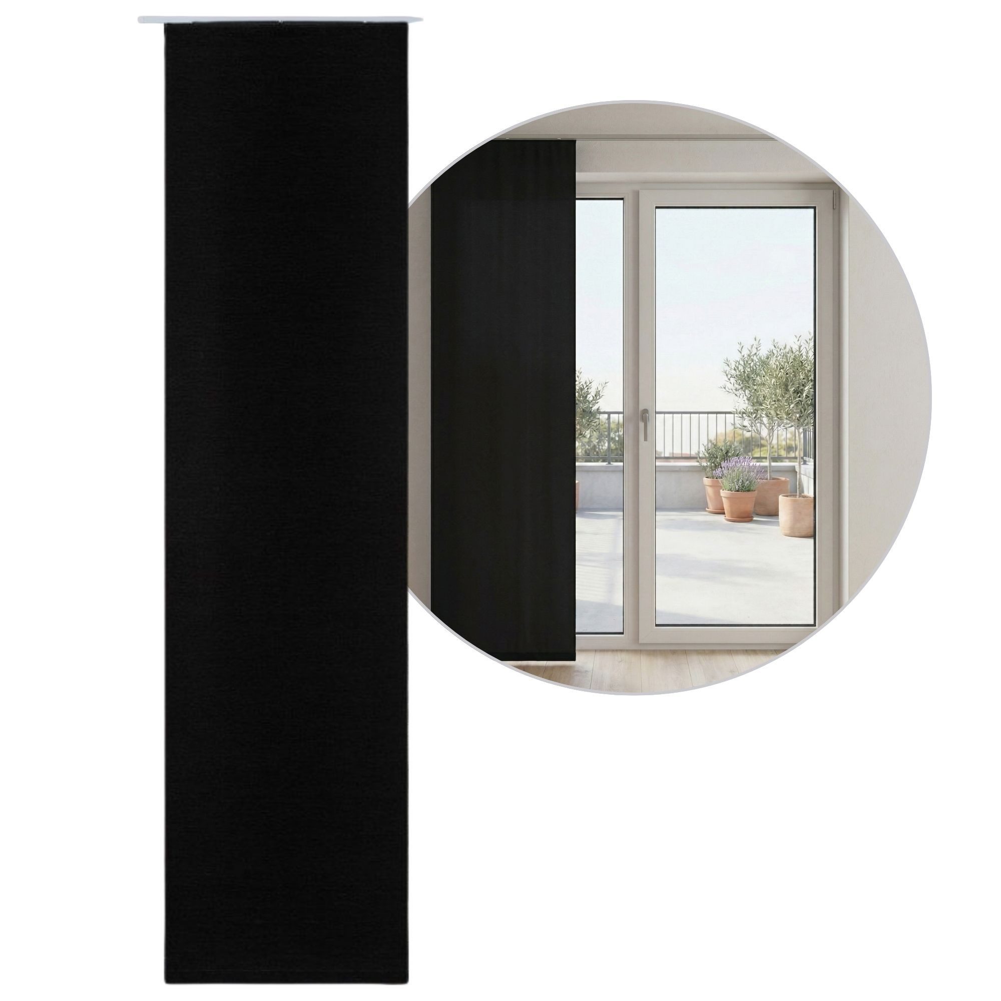 Beautex Verdunkelungsvorhang Blackout Schiebegardine blickdicht Maße 60x245 cm (1 St), blickdicht, verdunkelnd und lichtundurchlässig, inkl. Zubehör