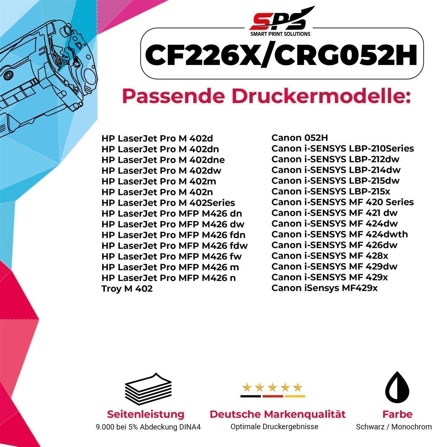SPS Tonerkartusche CF226X Toner Schwarz – Kompatibel mit HP LaserJet Pro M402N, (Single-Pack, 1-St), Hohe Reichweite, klare Druckqualität, zertifiziert, fabrikneu