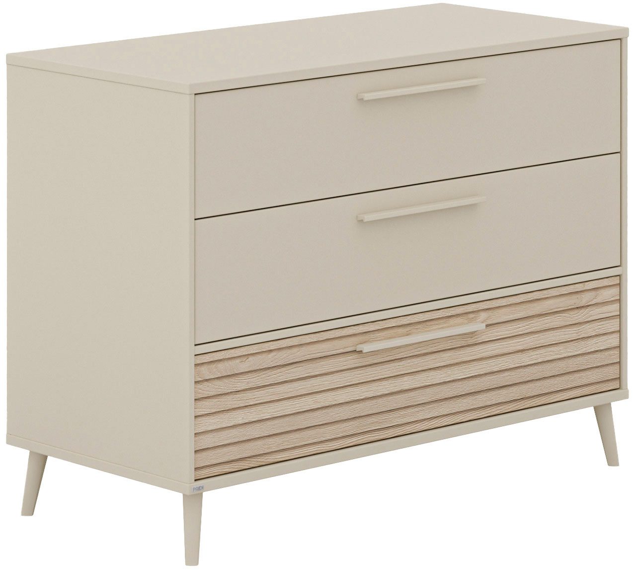 PAIDI Wickelkommode EEFJE in Beige, 3 Schubladen mit Soft-Close, verschiedene Ausführungen, langlebige Kommode, geprüfte Sicherheit, Wickeltisch aus Holz