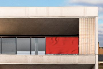 MuchoWow Balkonsichtschutz Rot - Farbe - Einfarbig (1-St) Balkonbanner, Sichtschutz für den Balkon, Robustes und wetterfest