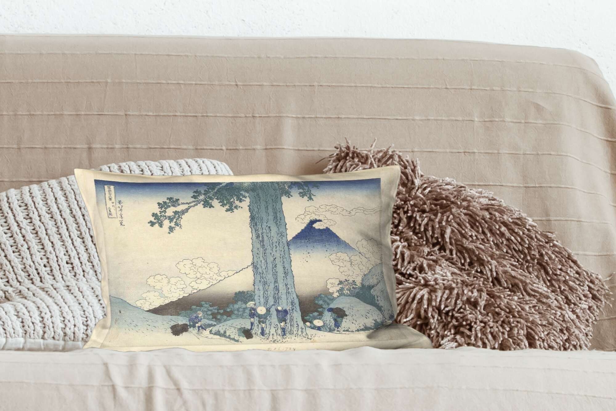 Provinz Schlafzimmer Dekokissen Hokusai, Katsushika Füllung, mit Kai in der Mishima-Bergpass MuchoWow Dekoration, Gemälde Dekokissen Wohzimmer - von Zierkissen,