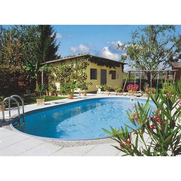 Planet Pool Ovalpool Stahlwandpool Set oval Flamingo 800x420x150 cm, St (Komplett-Set), verzinkte Stahlwand