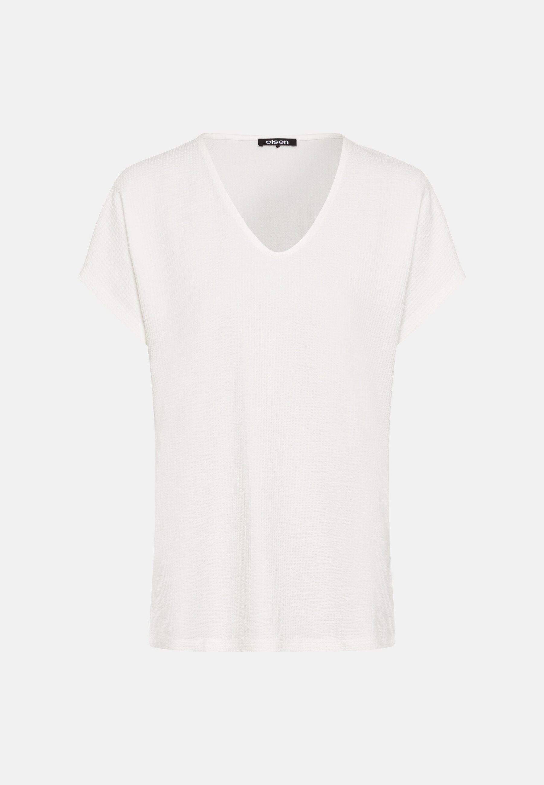 Olsen T-Shirt mit Waffelstruktur