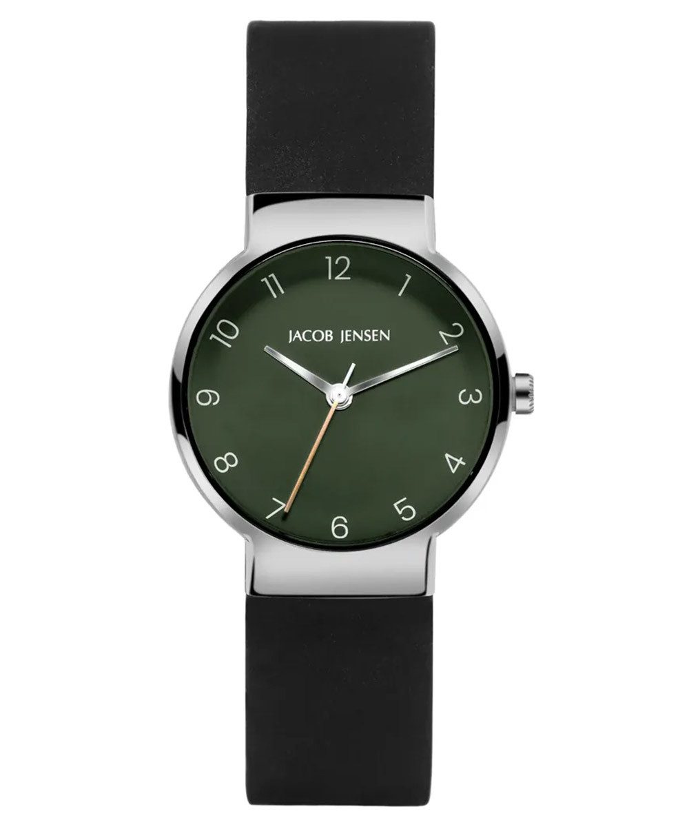 Jacob Jensen Quarzuhr Titan Quarz Schwarz/Grün