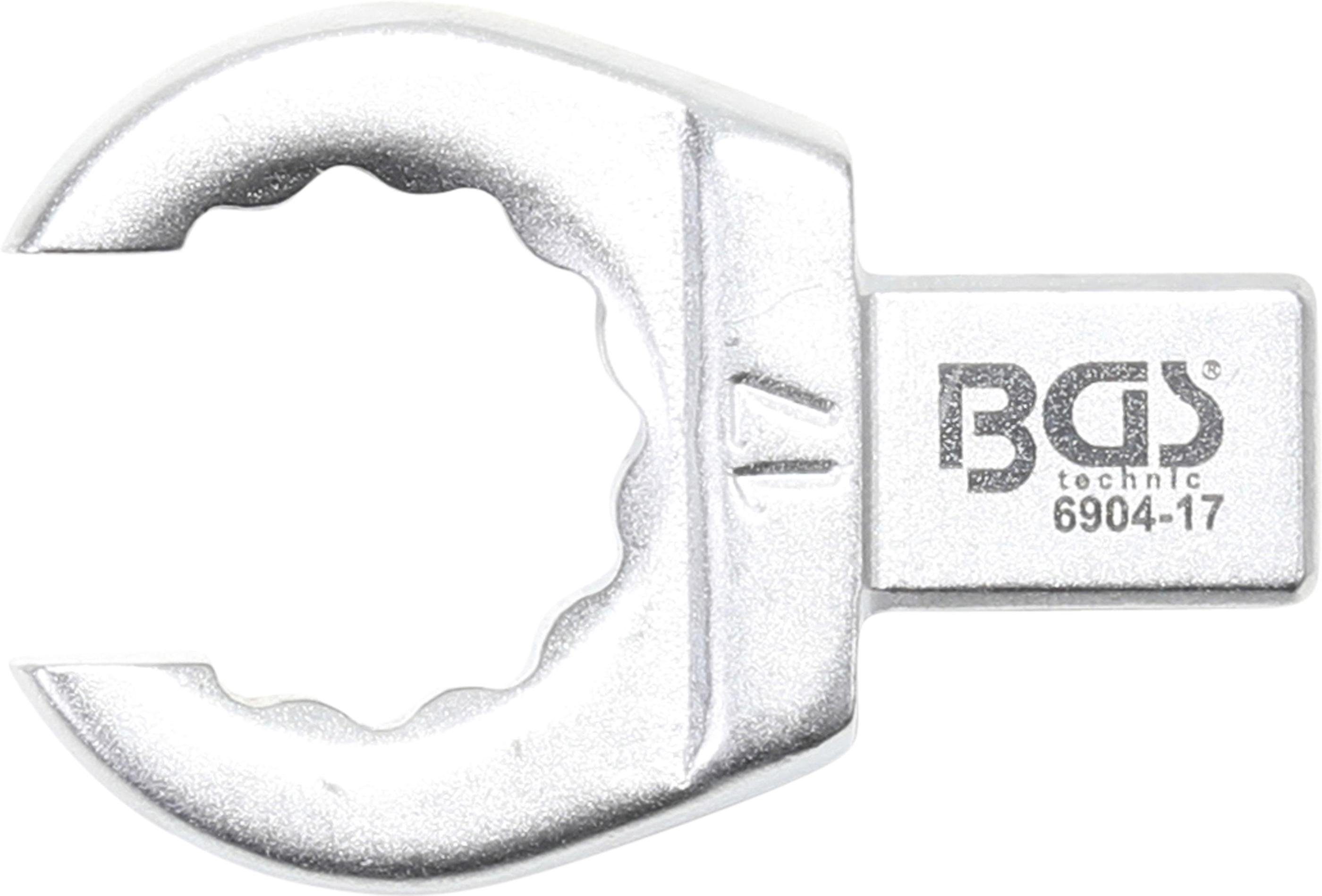 BGS technic Ausstechform Einsteck-Ringschlüssel, offen, 17 mm, Aufnahme 9 x 12 mm