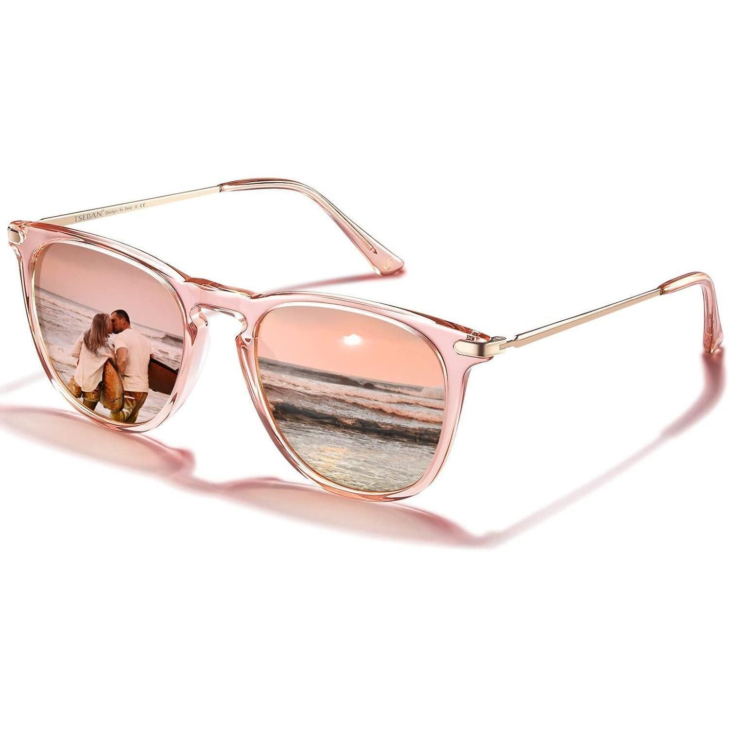 LuxusKollektion Sonnenbrille Sonnenbrille Polarisierte Damen D - Rosa Transparent; Linse: Rosa-r