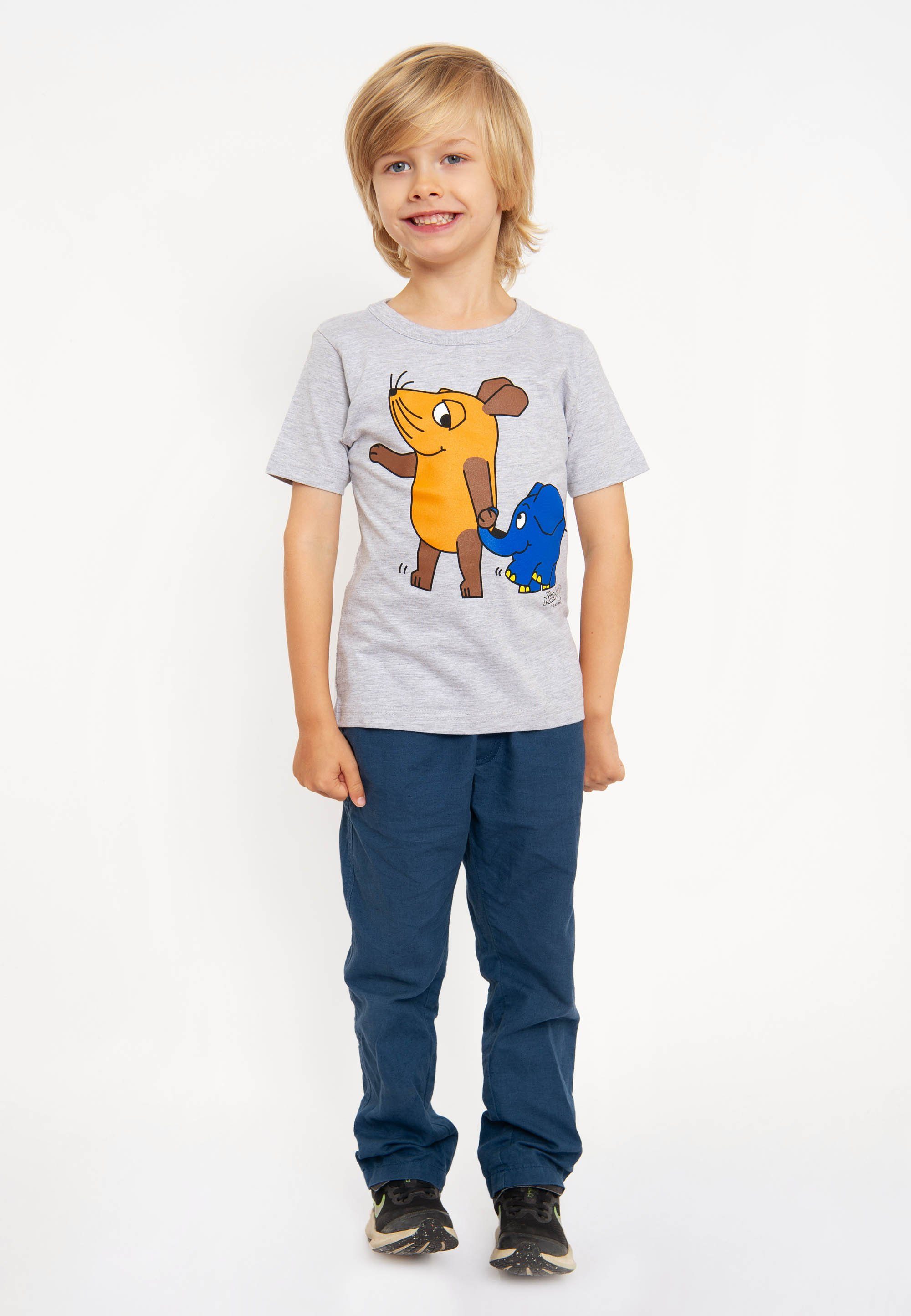 LOGOSHIRT T-Shirt Sendung mit der Maus - Maus & Elefant mit coolem Print