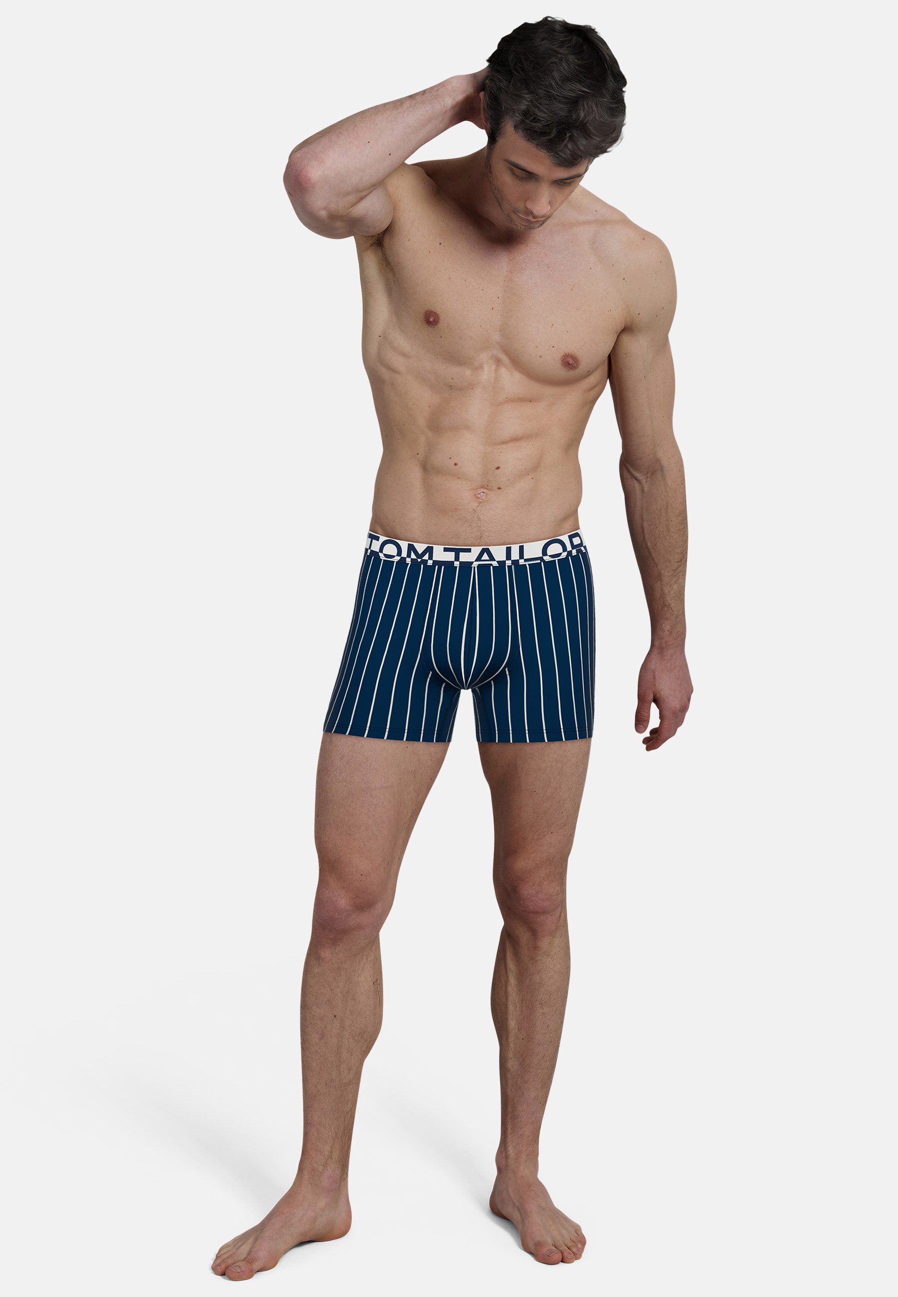 TOM TAILOR Boxershorts Kentucky (4er Pack) weich, bequem, eng, elastisch, Logobund, Baumwollmix