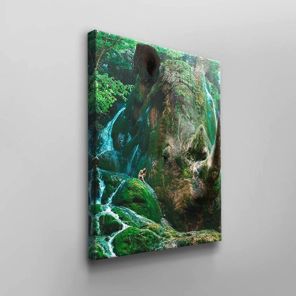 weißer Wandbild von Leinwandbild, Nashorn Natur DOTCOMCANVAS® Rahmen