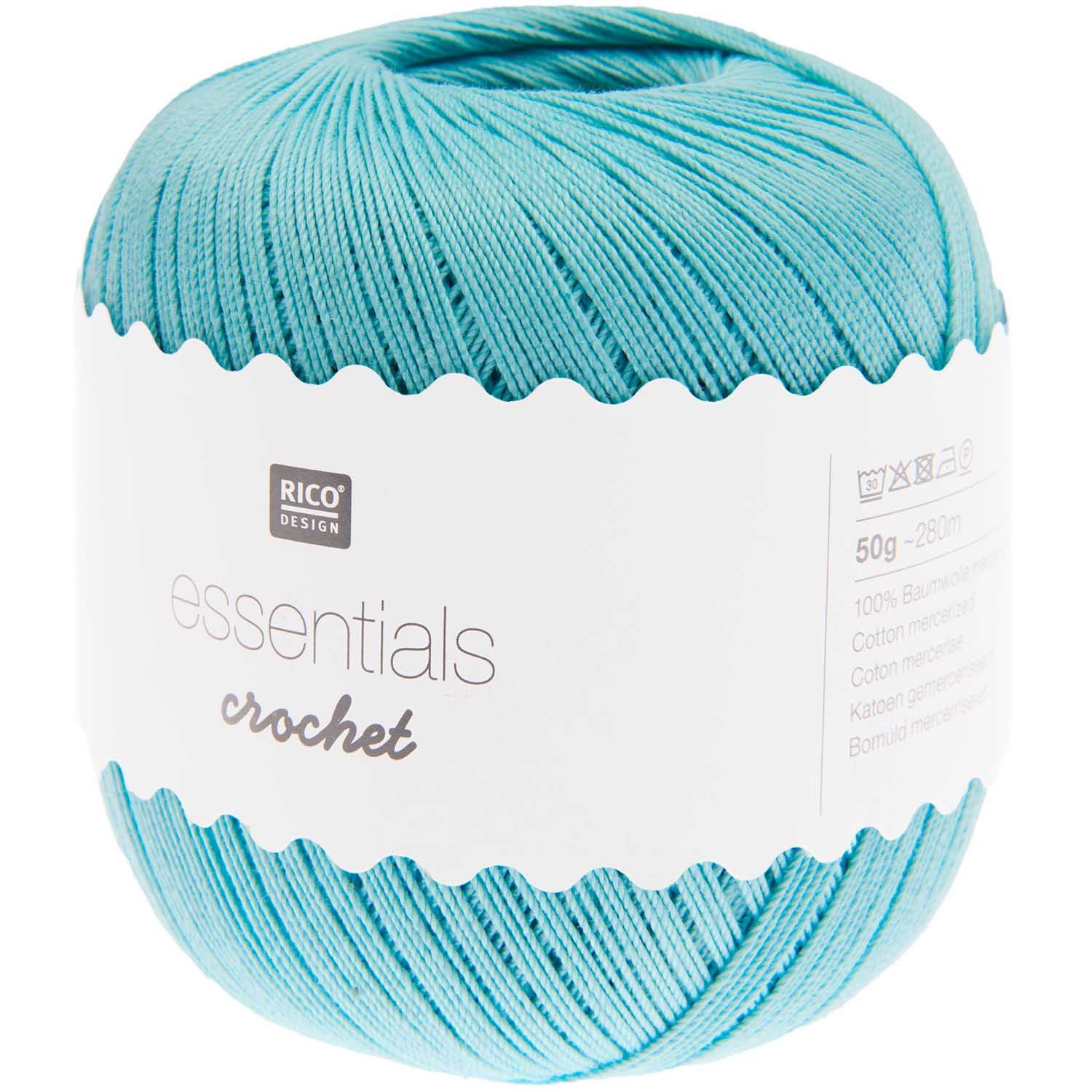 Rico Design Essentials Crochet Häkelgarn Baumwolle Stärke 10 zum Filet - Häkeln Häkelwolle, 280,00 m (Filethäkelgarn, dünnes Baumwollgarn), mercerisiert